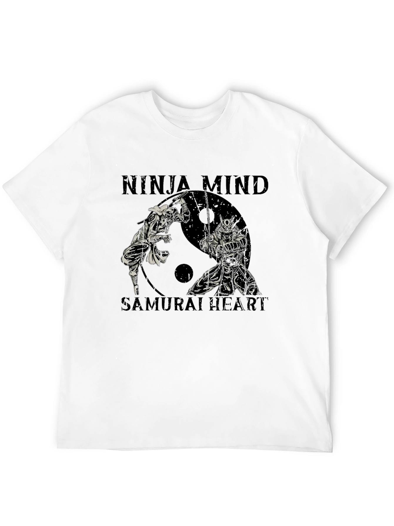 Black Ninja Mind Samurai Heart Graphic T-Shirt view 12
