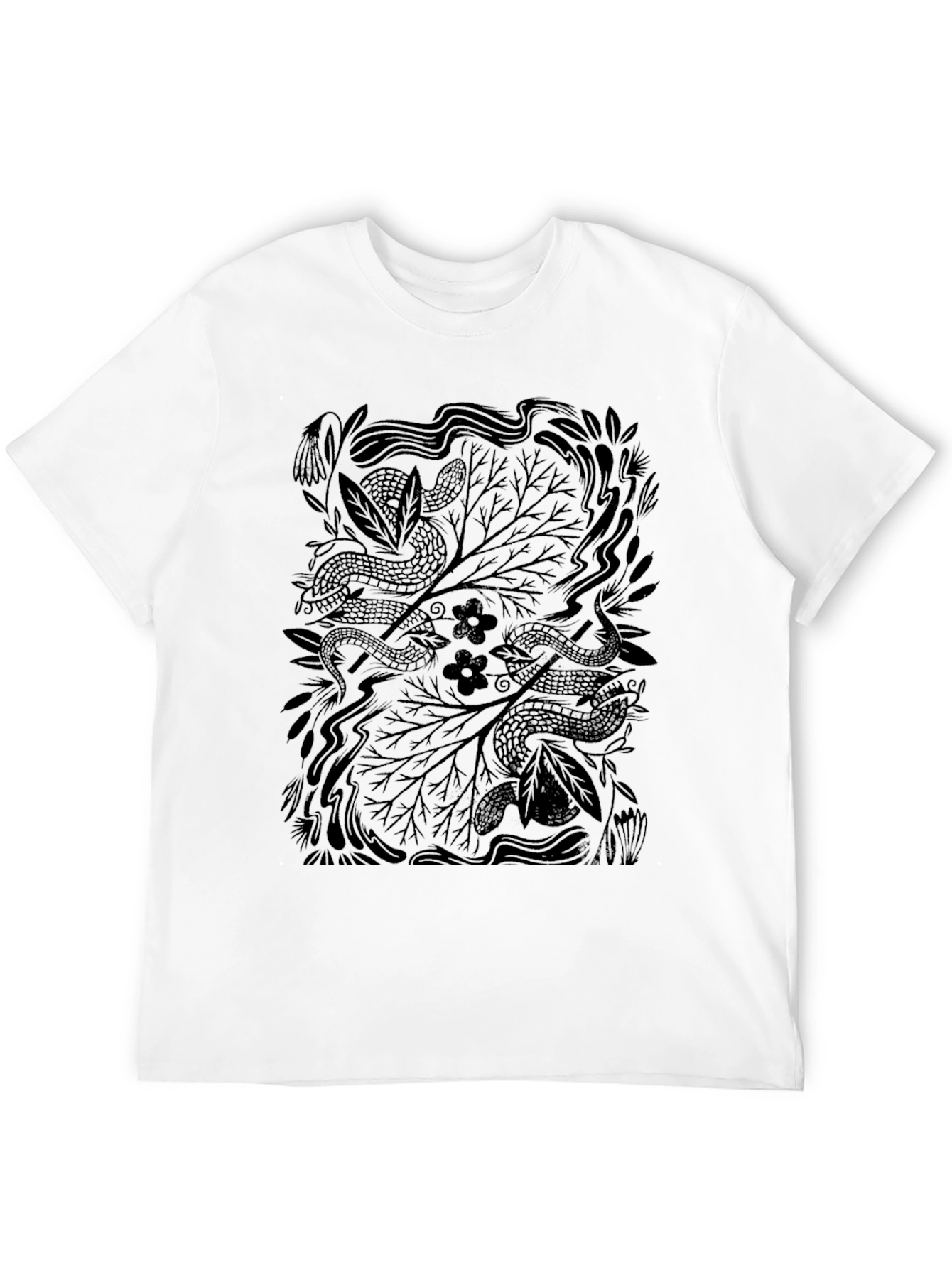 Black Nature Serpent Graphic Tee - Black view 12