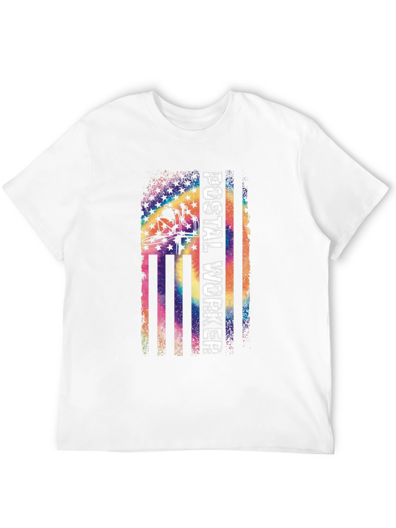 Black Postal Worker Pride T-Shirt - US Flag Design view 12