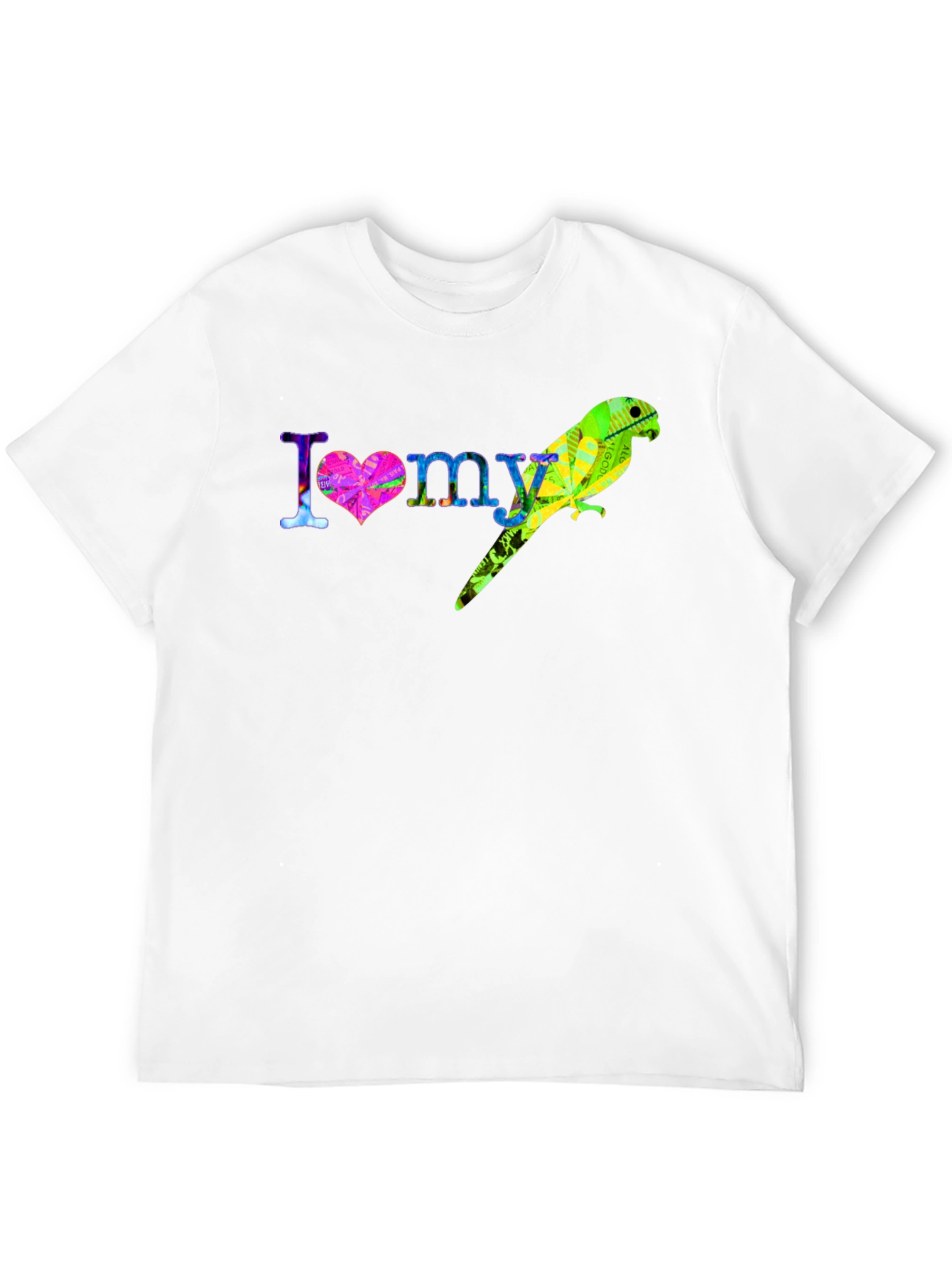 Black I Love My Parrot T-Shirt Colorful Bird Tee view 12