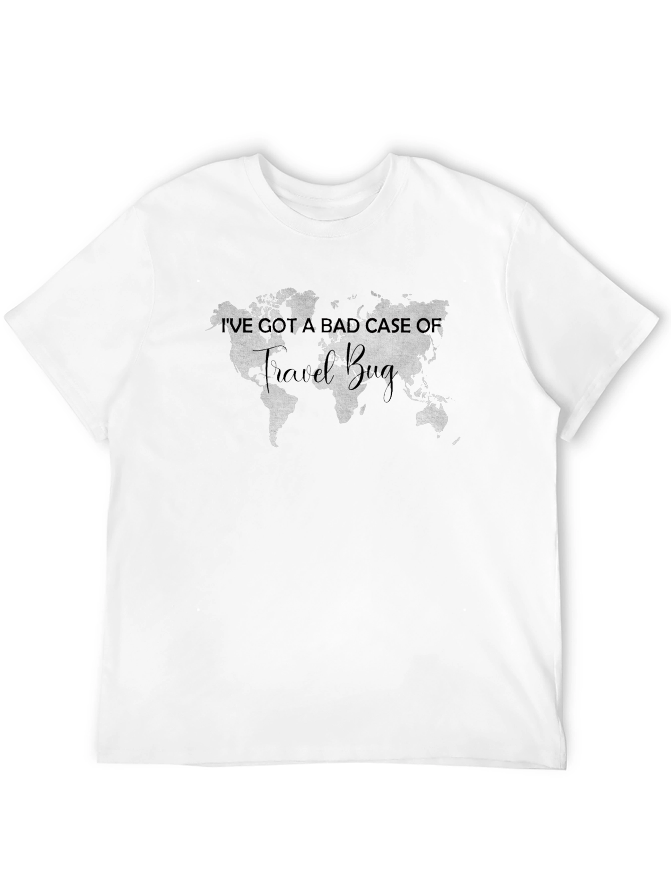 Black Travel Bug T-Shirt: World Map Graphic Tee view 12
