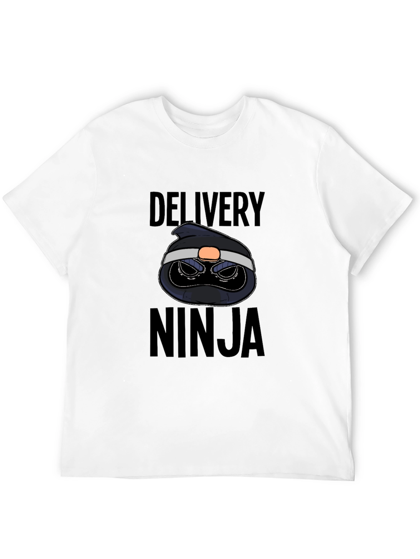 Black Delivery Ninja Graphic Tee - Black Cotton T-Shirt view 12