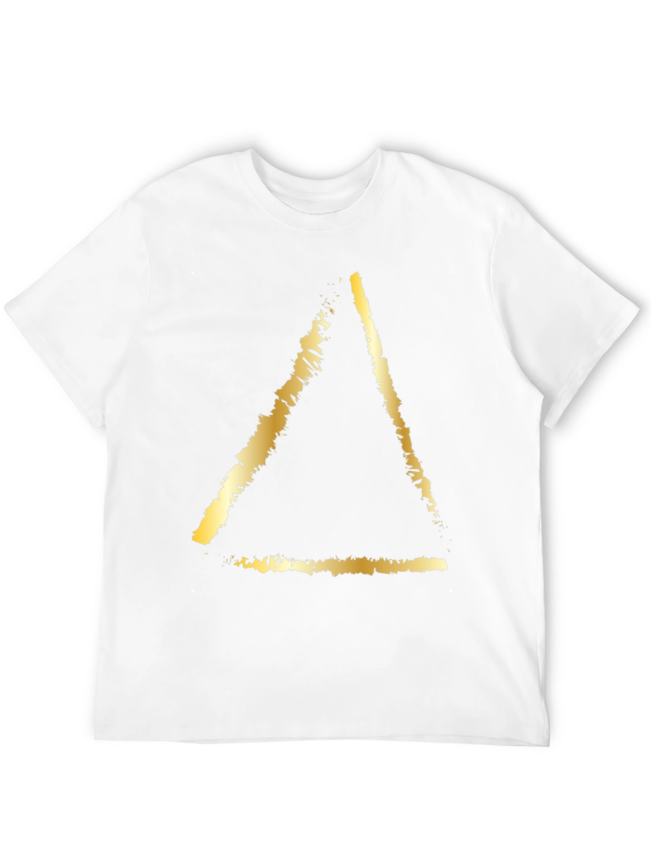 Black Golden Triangle Graphic Tee - Stylish Black T-Shirt view 12