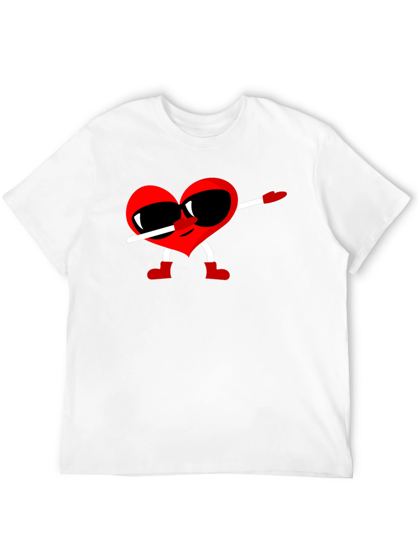 Black Heart Dabbing Graphic Tee - Black Cotton T-Shirt view 12
