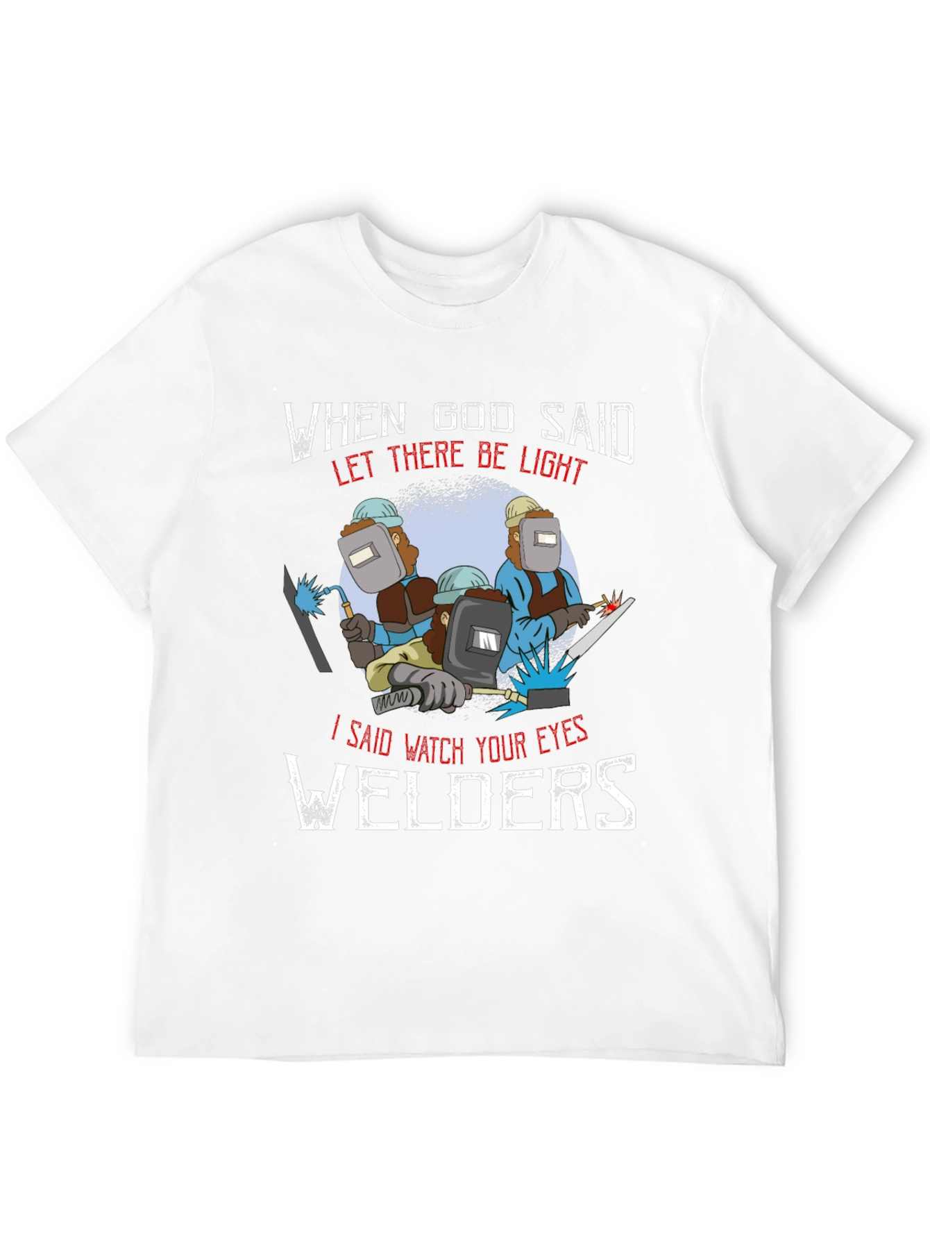 Black Funny Welder Graphic Tee - Watch Your Eyes view 12