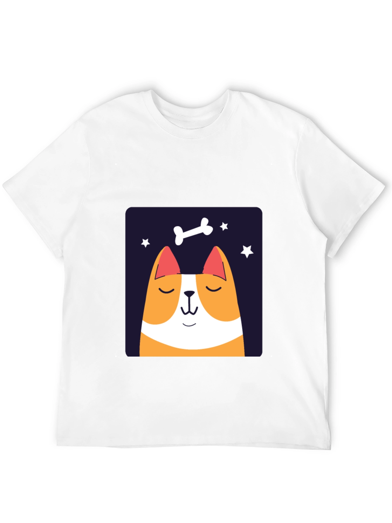 Black Cute Dog Cartoon Graphic Tee - Unisex Casual Shirt view 12