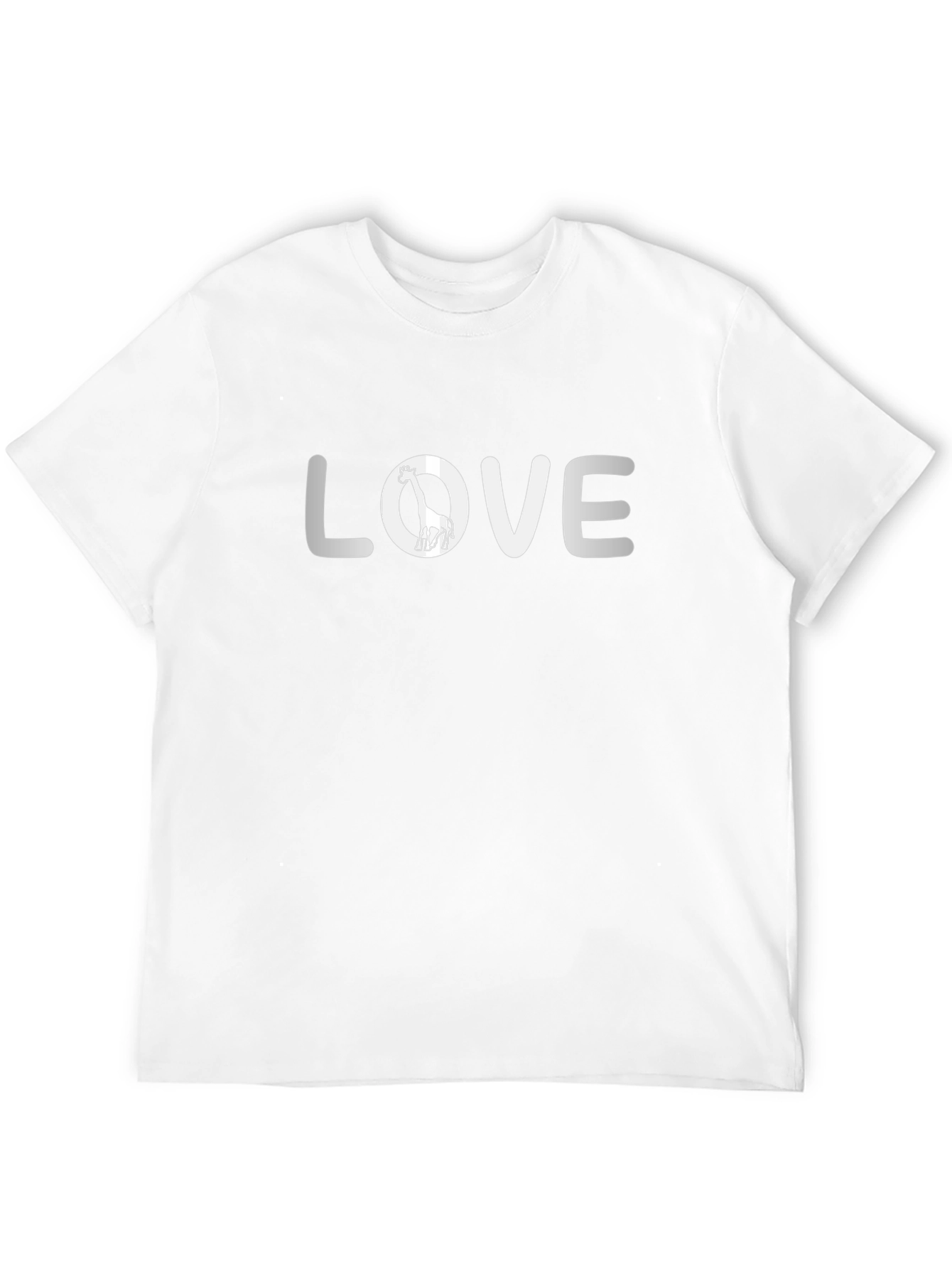 Black Love Giraffe Graphic T-Shirt - Black Crew Neck Tee view 12