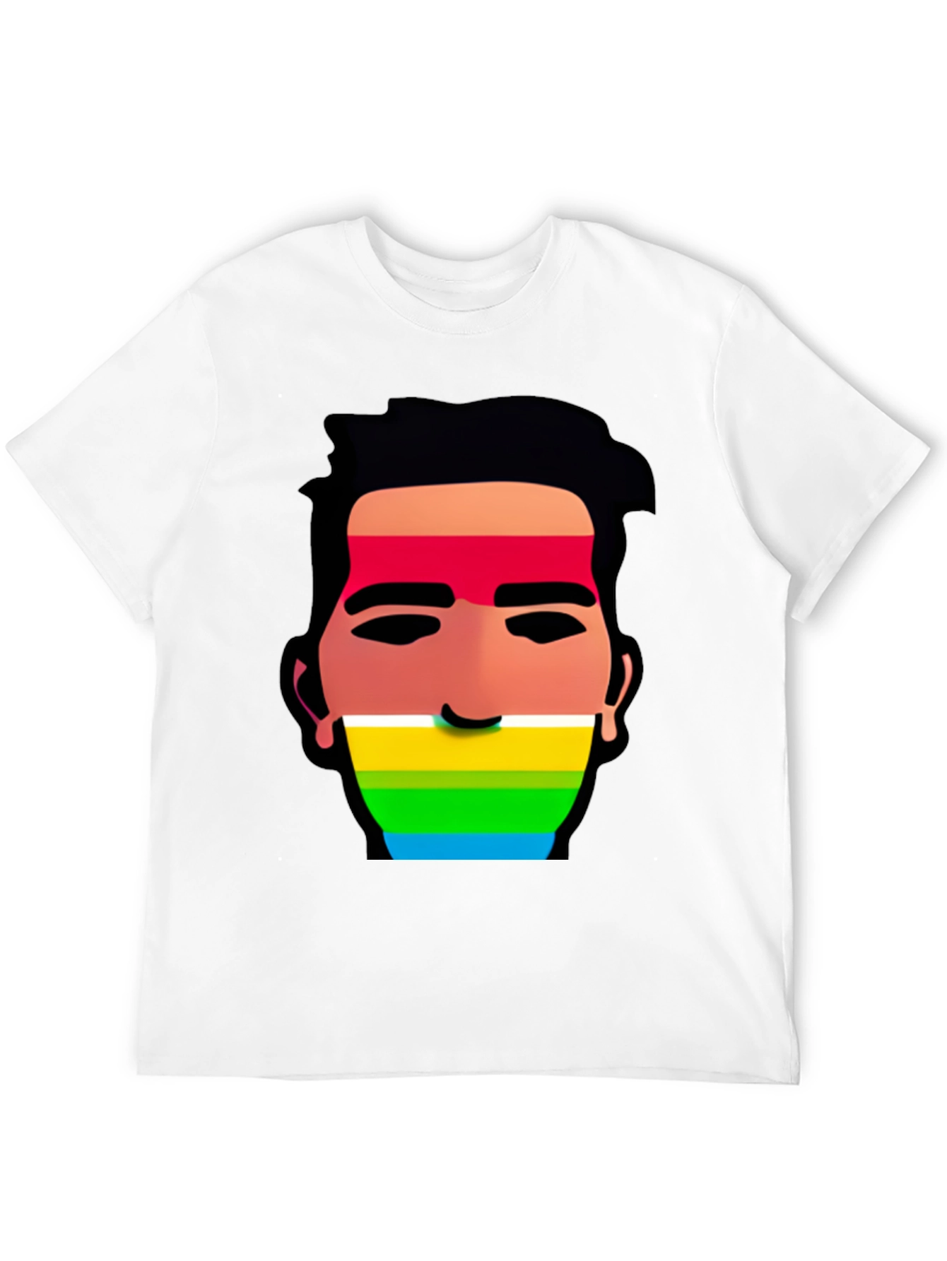 Black Rainbow Face Graphic Tee view 12