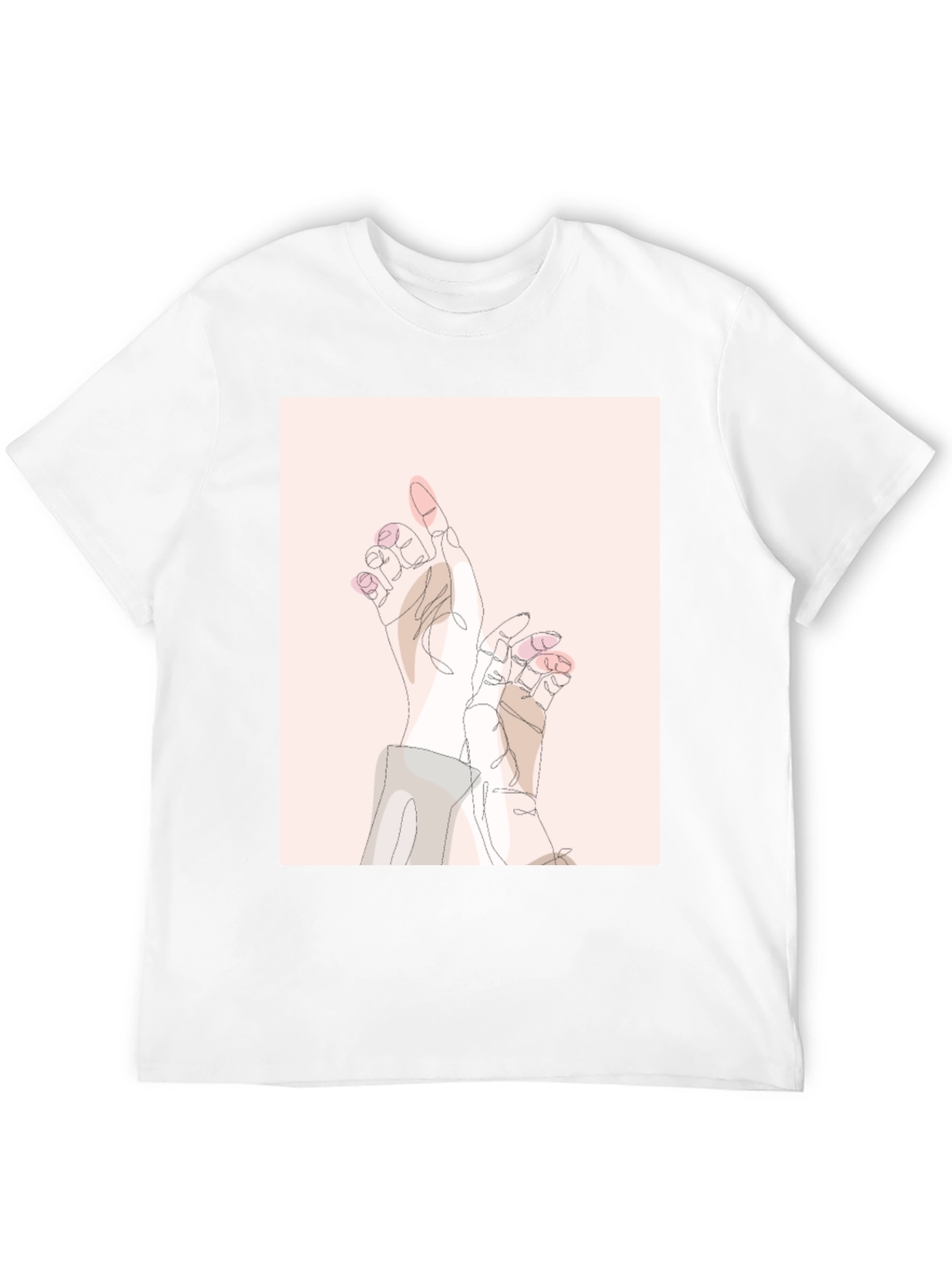 Black Abstract Hands Graphic Tee - Black Unisex T-Shirt view 12