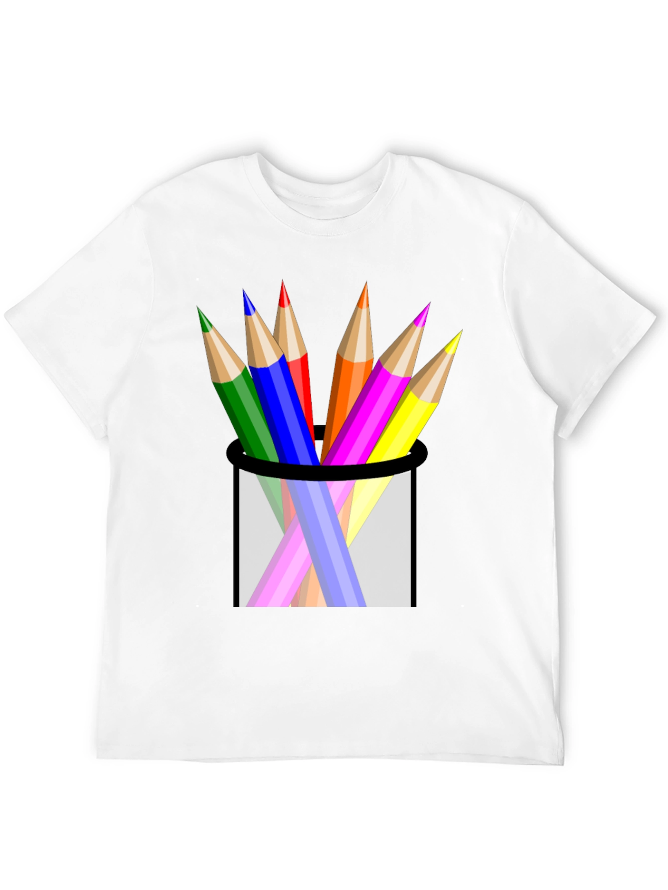 Black Colorful Pencils Black T-Shirt view 12