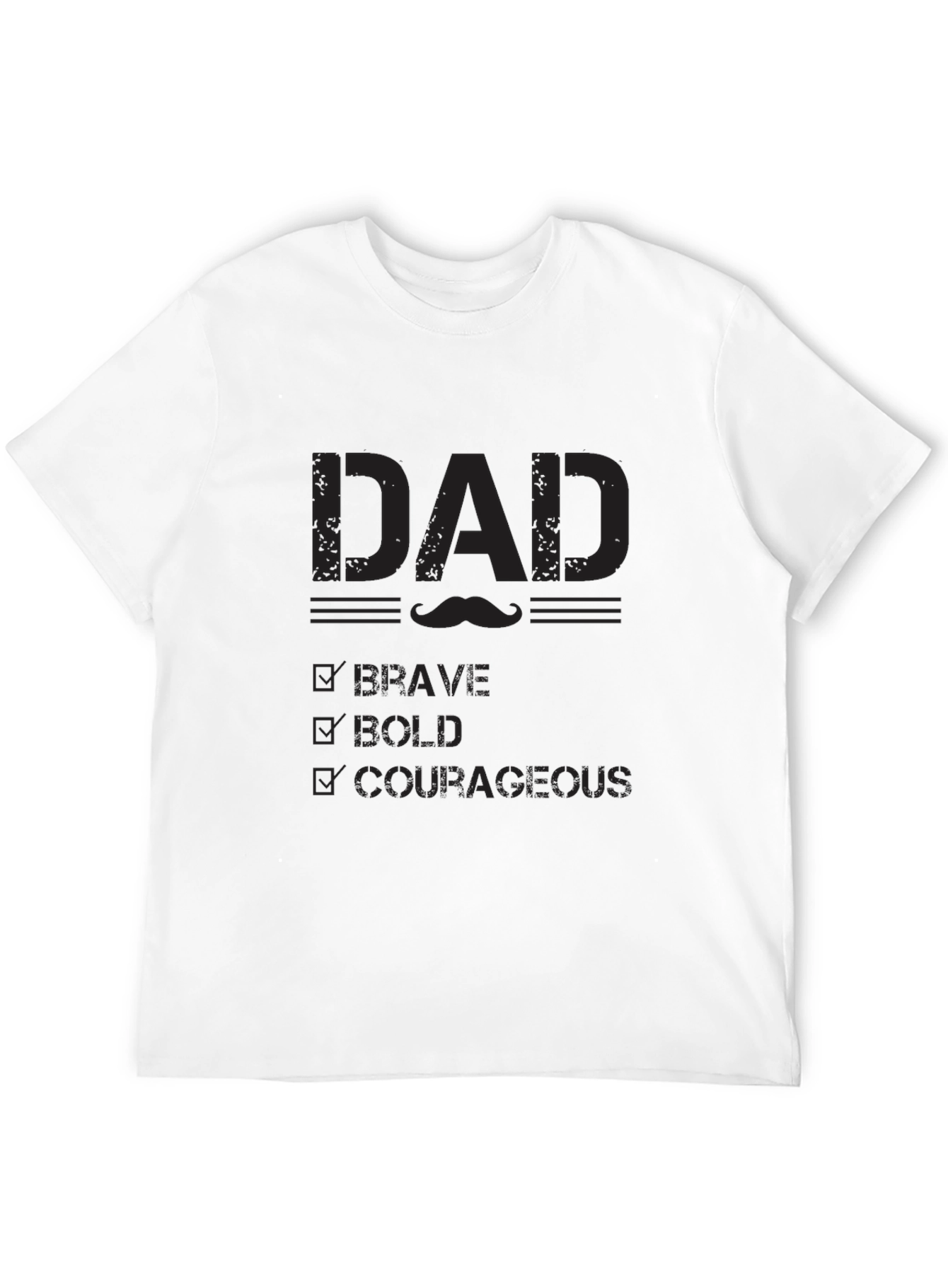 Black Dad Brave Bold Courageous Graphic Tee - Black view 12