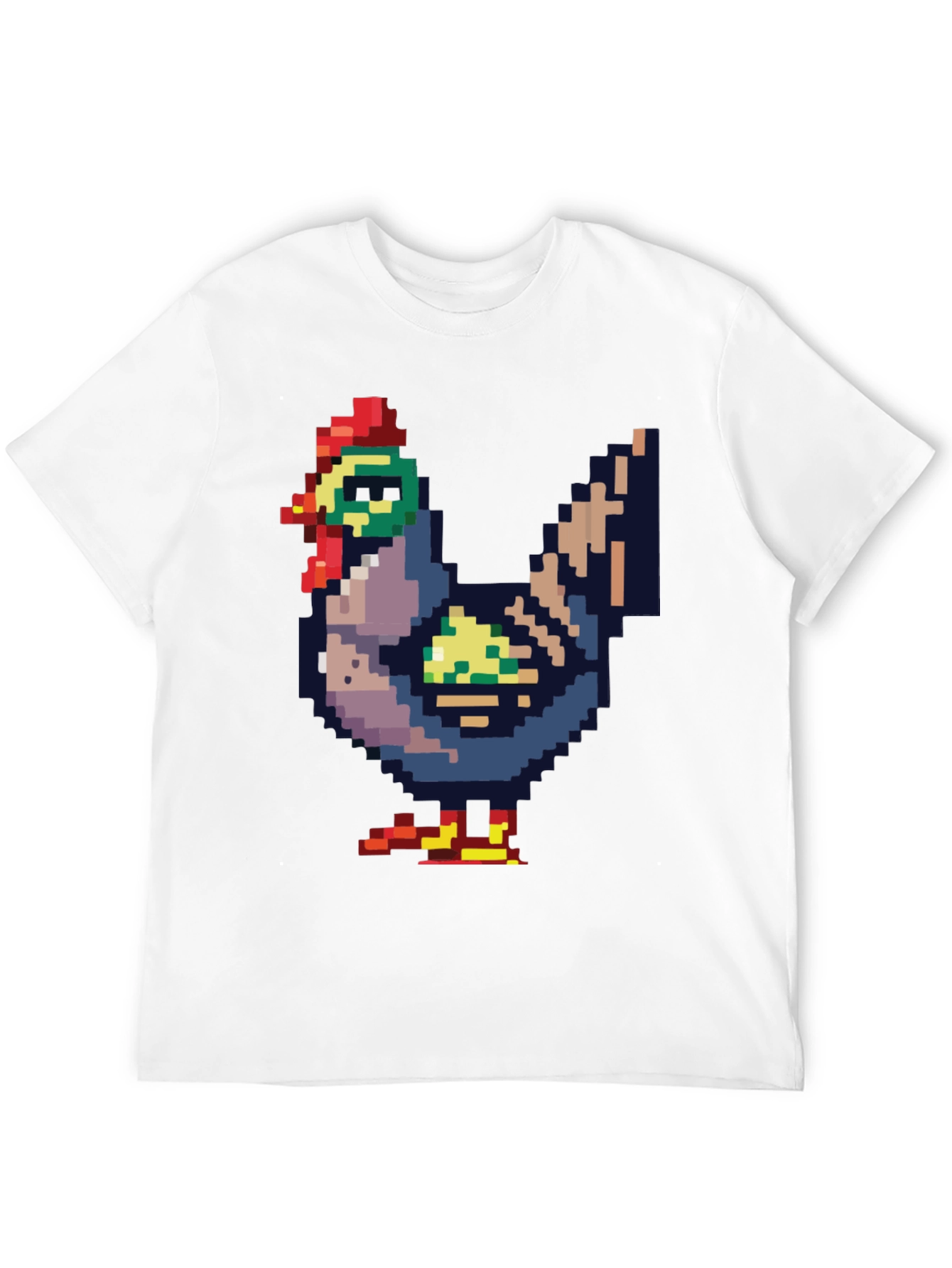 Black Pixel Chicken Tee - Retro Gaming Style view 12