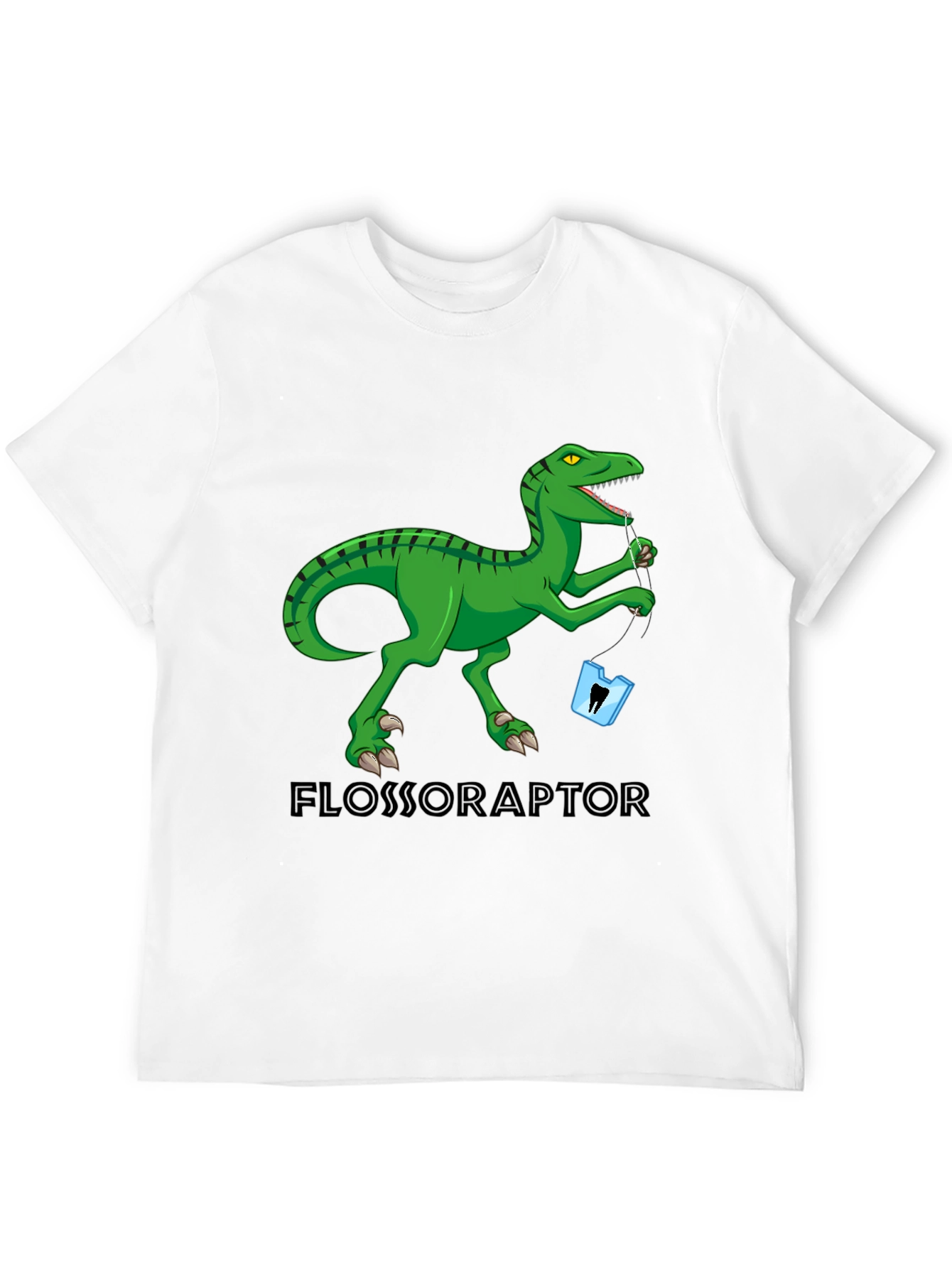 Black Flossoraptor T-Shirt: Dental Humor Tee view 12