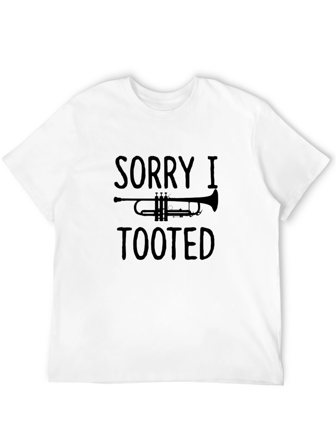 Black Sorry I Tooted Trumpet Graphic Tee view 12