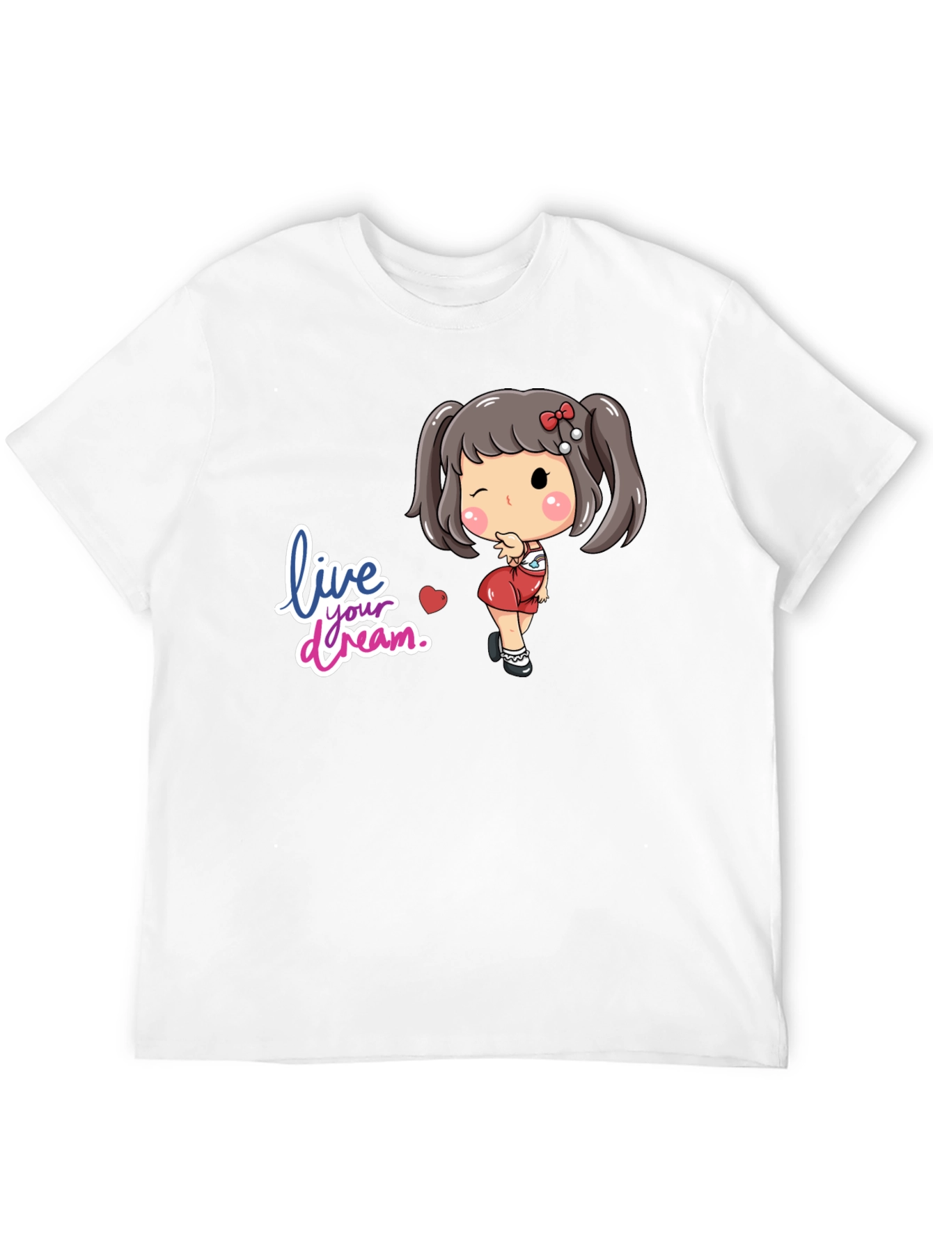 Black Live Your Dream Black Graphic Tee - Cute Girl Design view 12