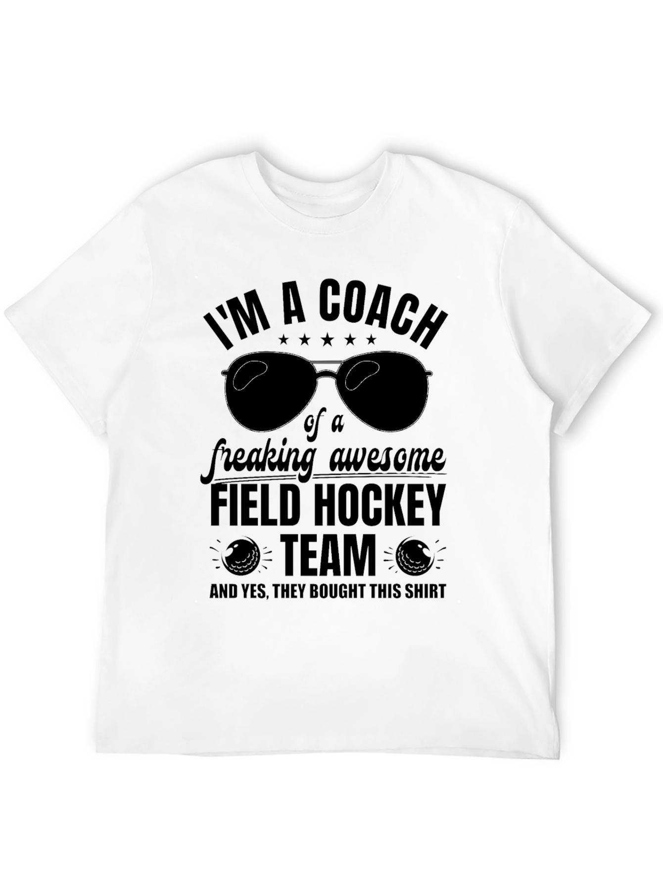 Black Field Hockey Coach T-Shirt: Awesome Team Tee view 12