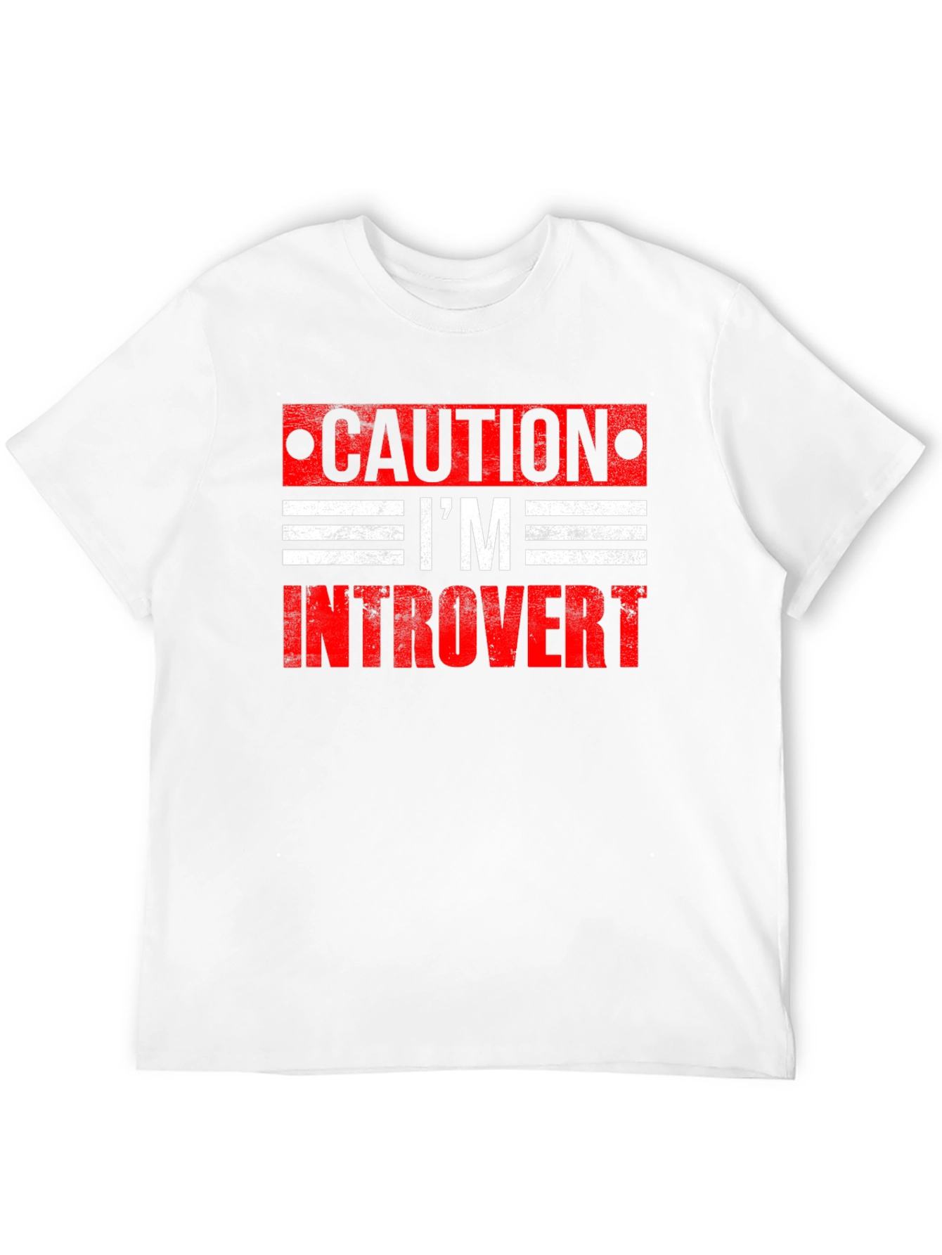 Black Caution I'm Introvert Graphic T-Shirt view 12