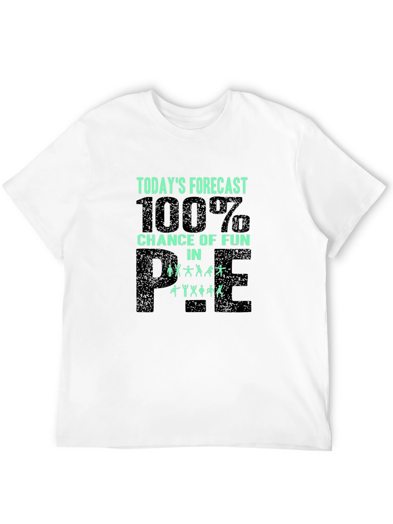 Black Funny PE Teacher T-Shirt - 100% Chance of Fun! view 12
