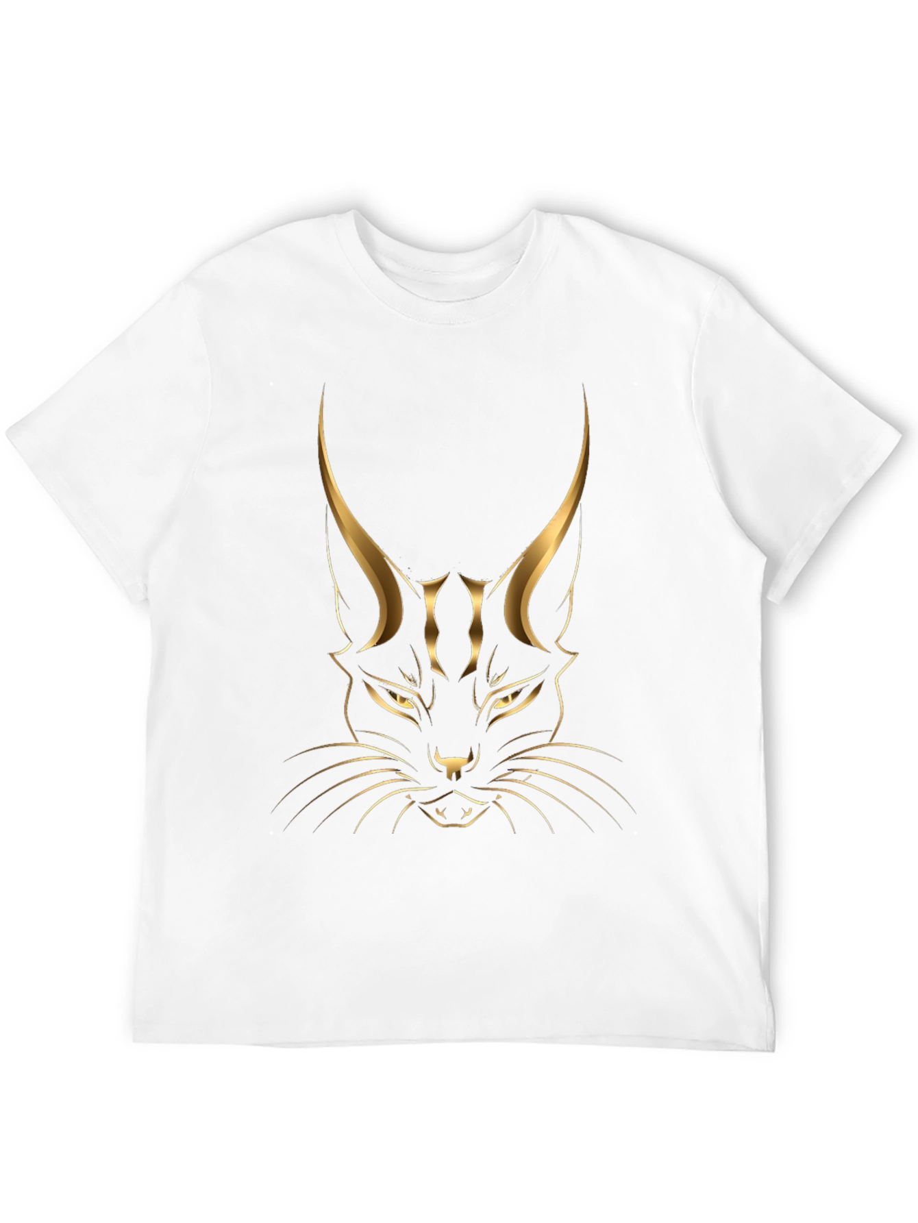 Black Black T-shirt with Golden Cat Graphic view 12