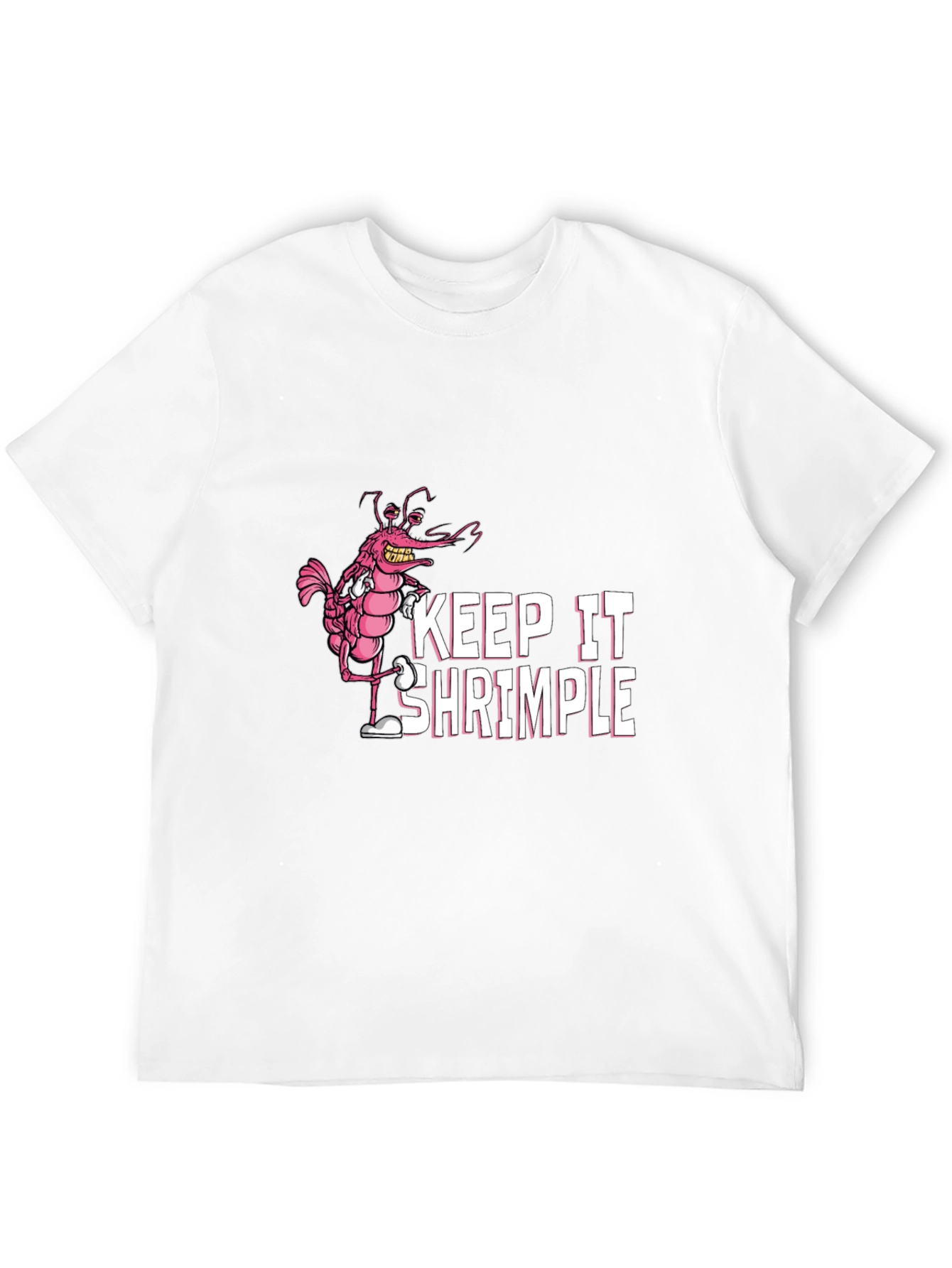 Black Keep It Shrimple Funny Graphic Tee view 12