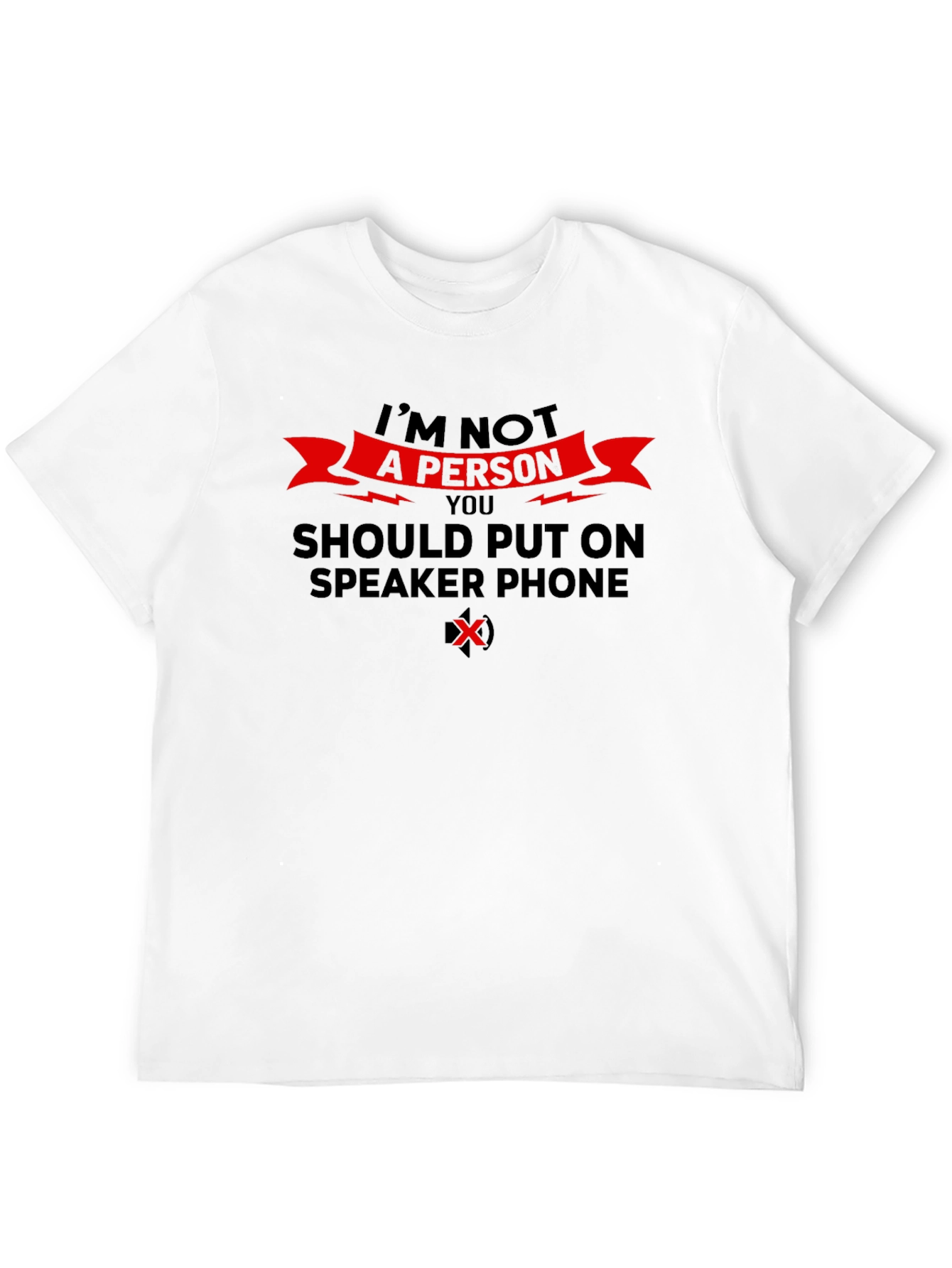 Black Speaker Phone T-Shirt, Sarcastic Novelty Tee view 12