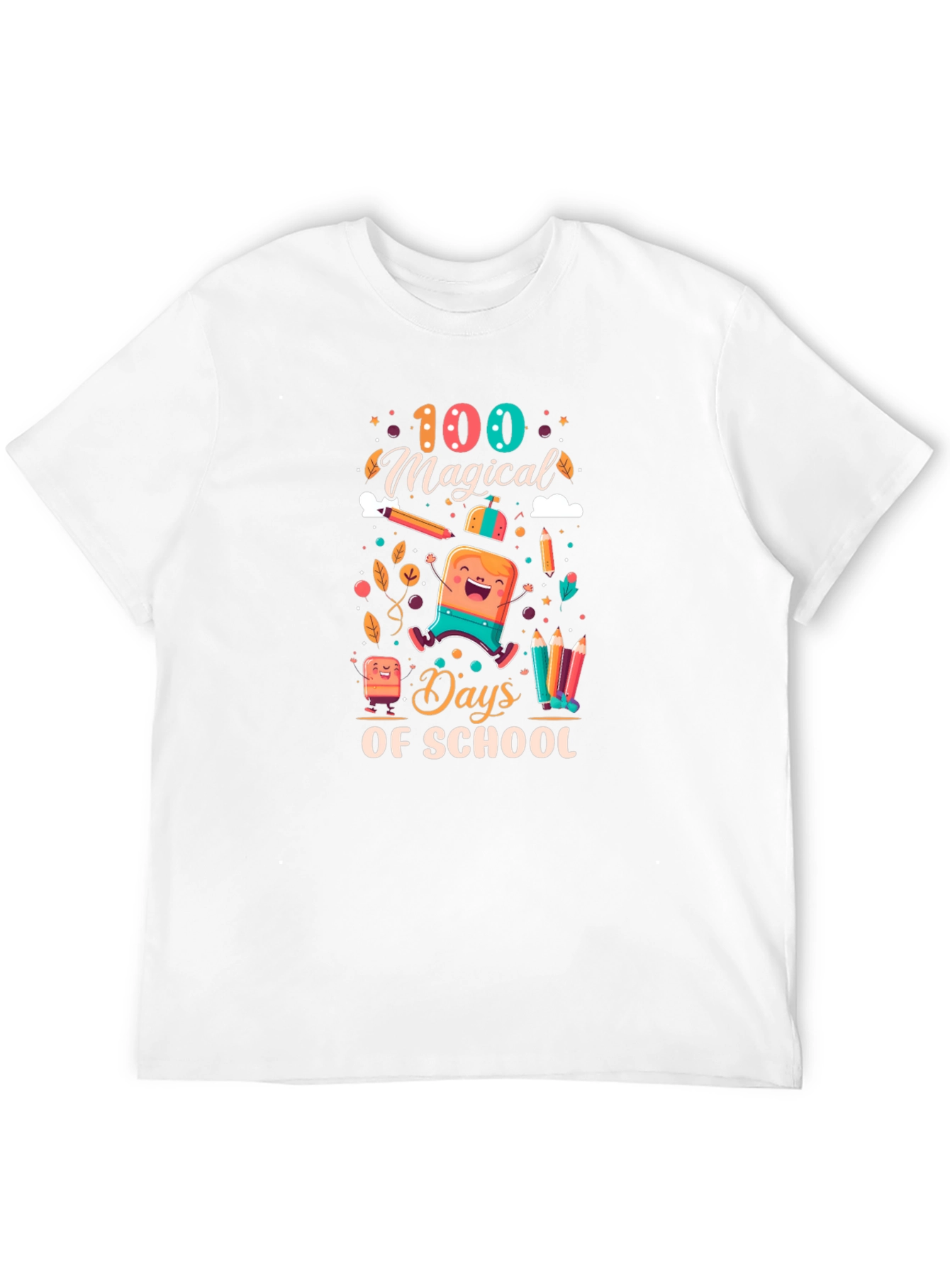 Black 100 Magical Days of School Black T-Shirt view 12