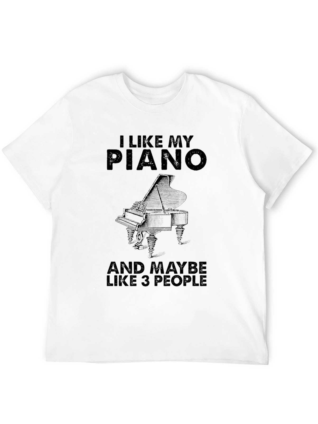Black I Like My Piano T-Shirt - Musician Humor Tee view 12