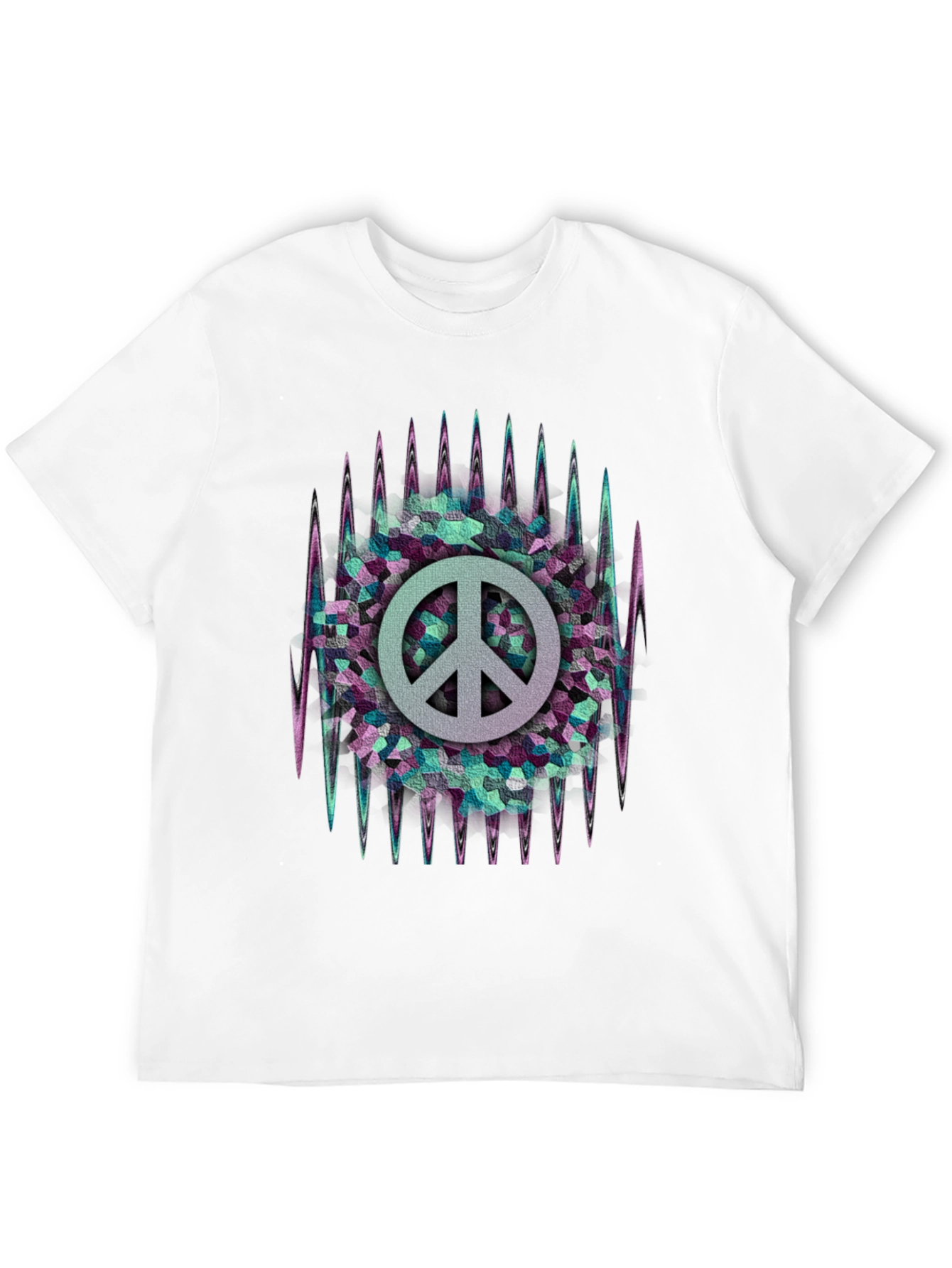 Black Peace Sign Graphic Tee - Retro Style view 12