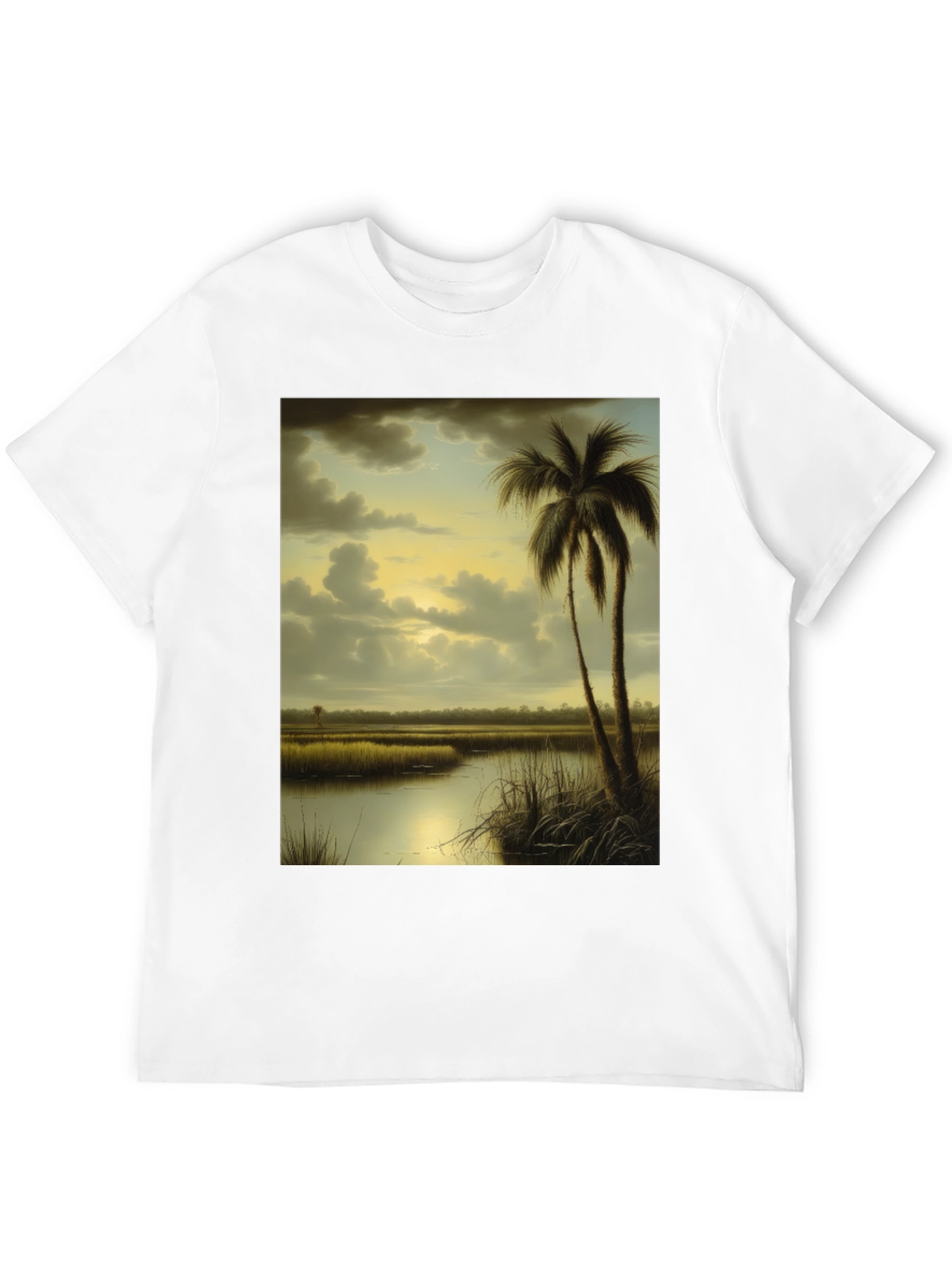 Black Tropical Marshland T-Shirt view 12