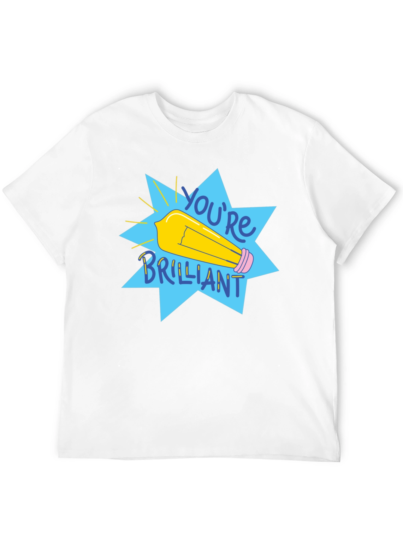 Black You're Brilliant Graphic Tee - Black Cotton T-Shirt view 12