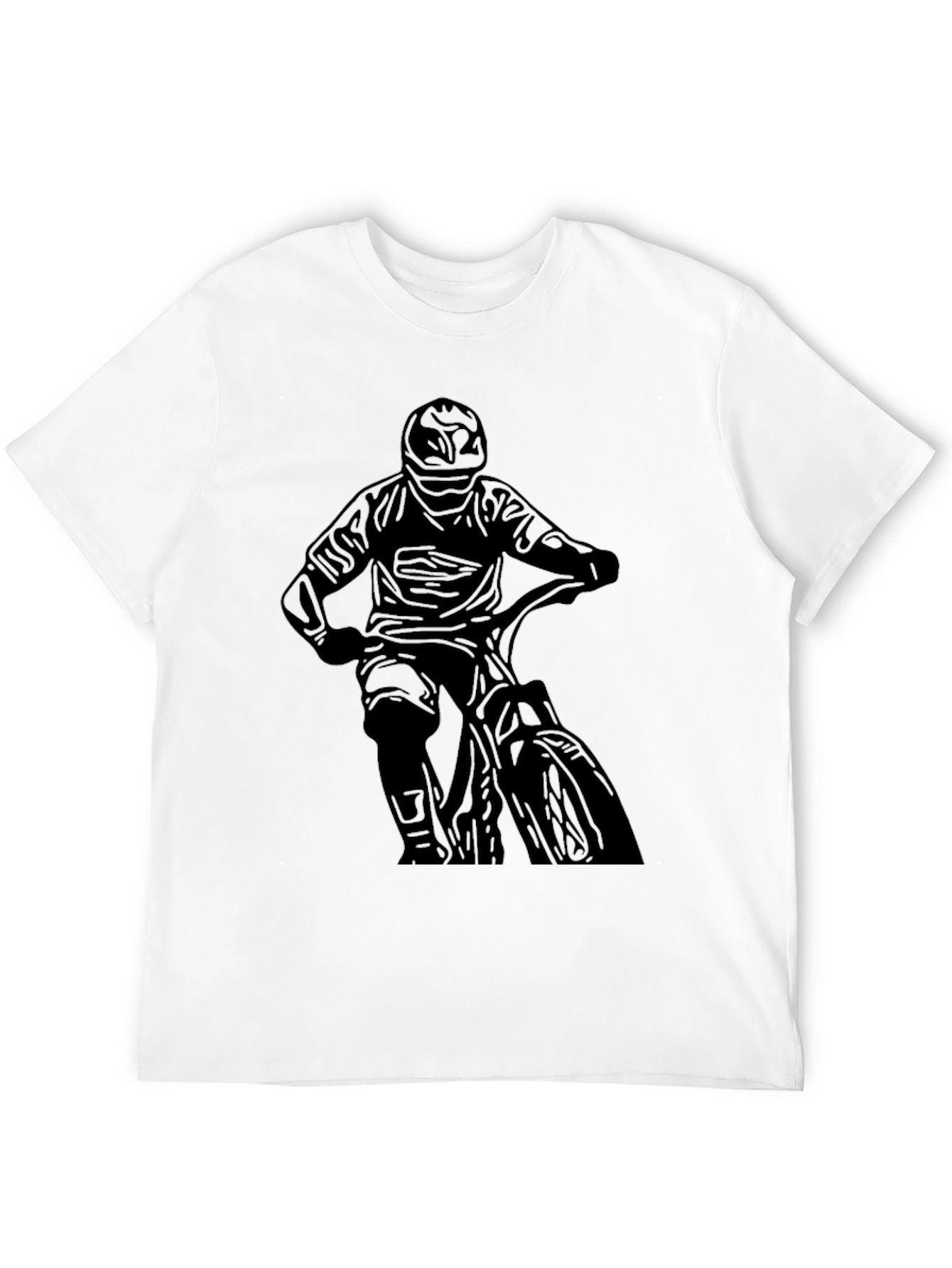 Black Men's Black Biker Graphic Tee view 12