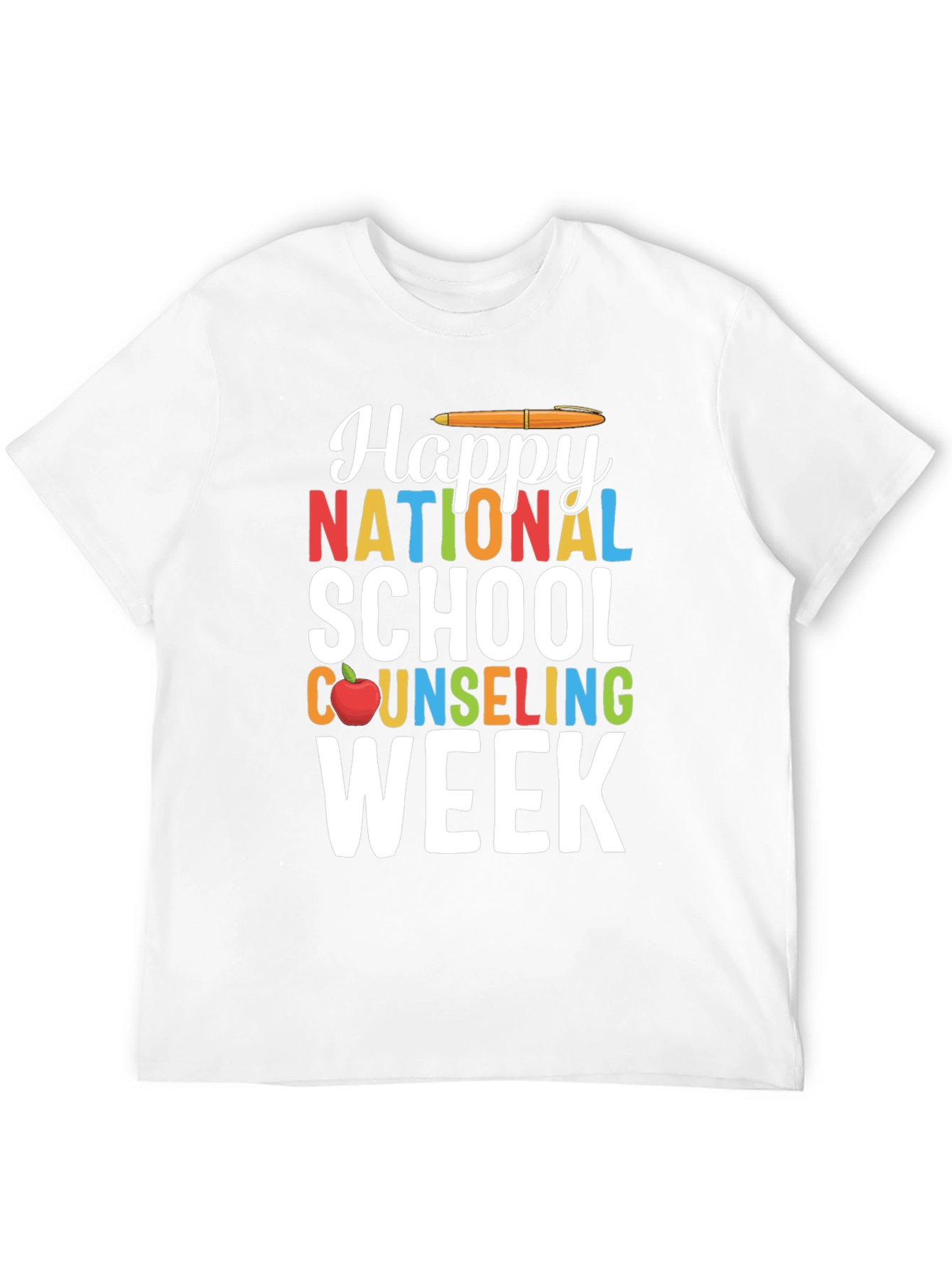 Black Happy National School Counseling Week T-Shirt view 12