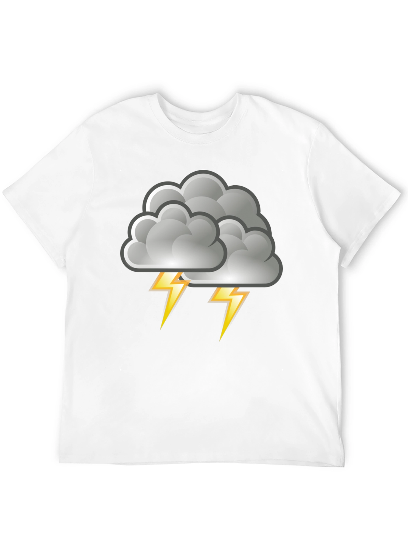Black Storm Cloud & Lightning Bolt Graphic Tee - Black view 12