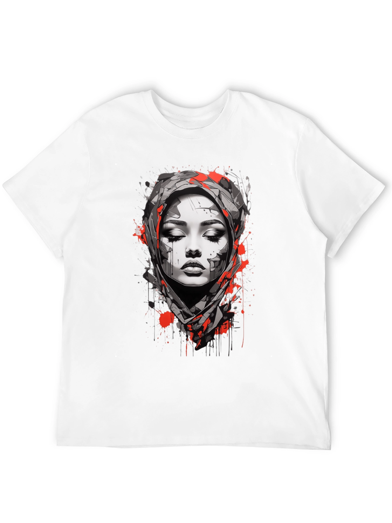 Black Abstract Woman Graphic Tee - Stylish Unisex T-Shirt view 12