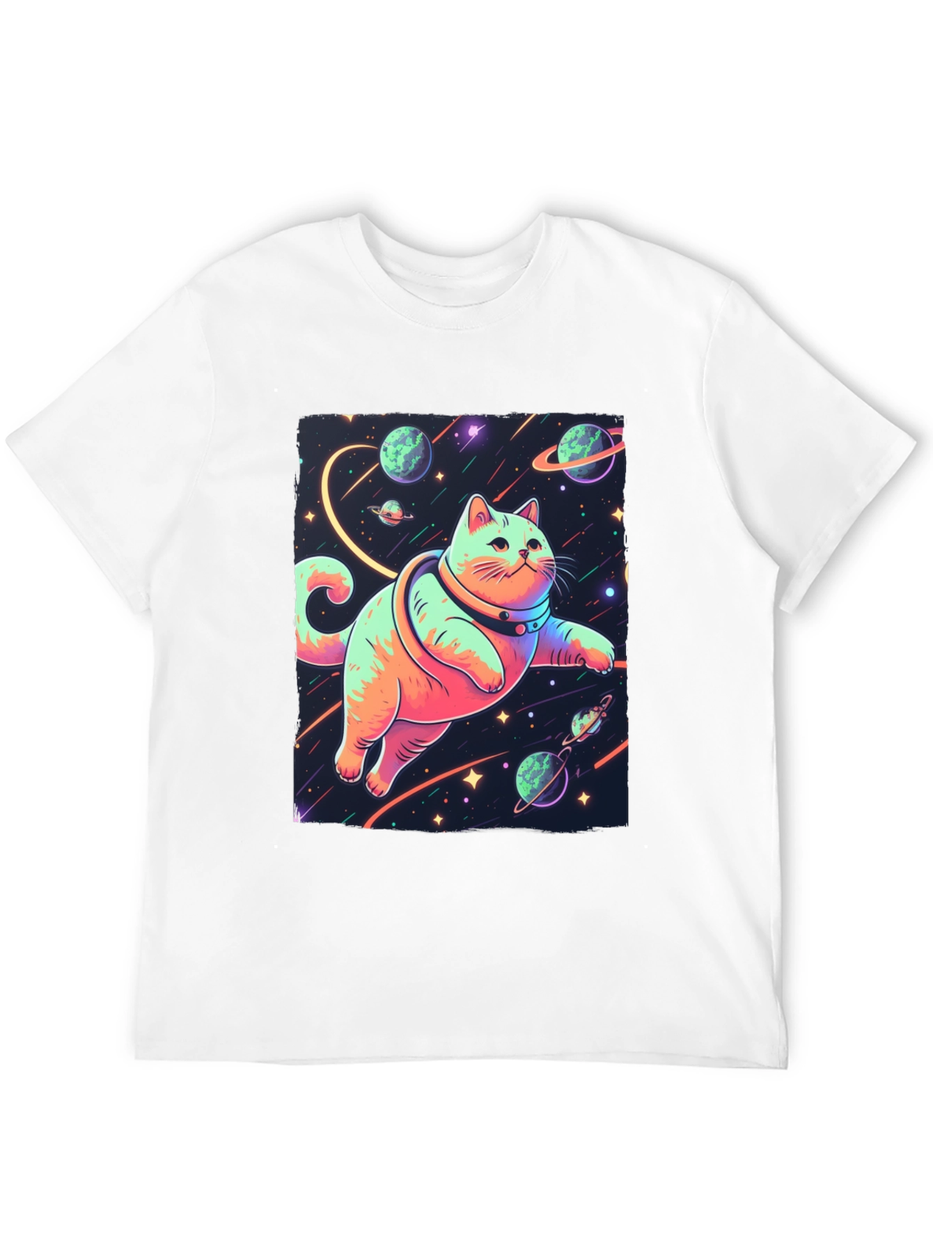 Black Cosmic Cat T-Shirt - Space Adventure Tee view 12