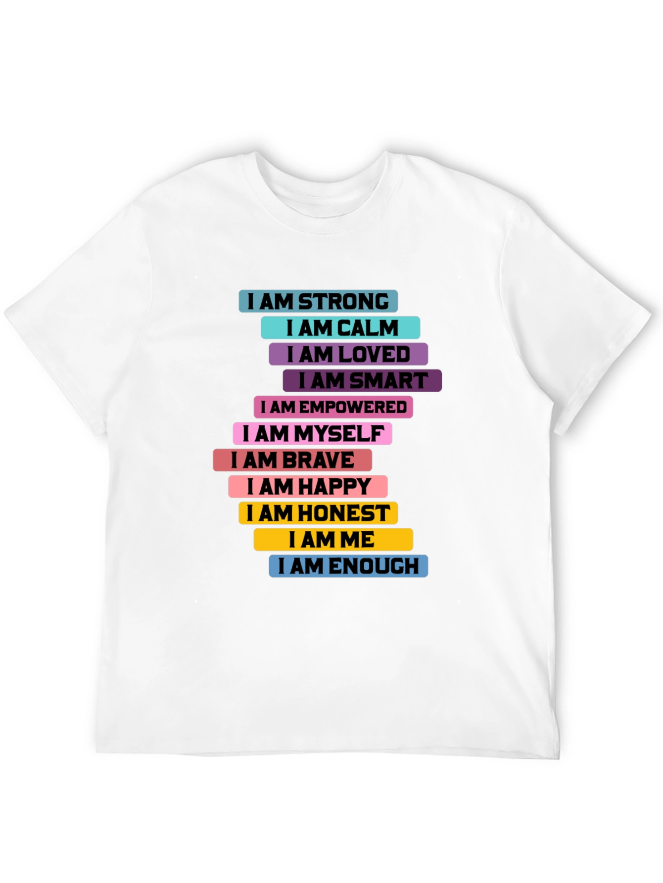Black Inspirational "I AM" T-Shirt - Positive Affirmations view 12