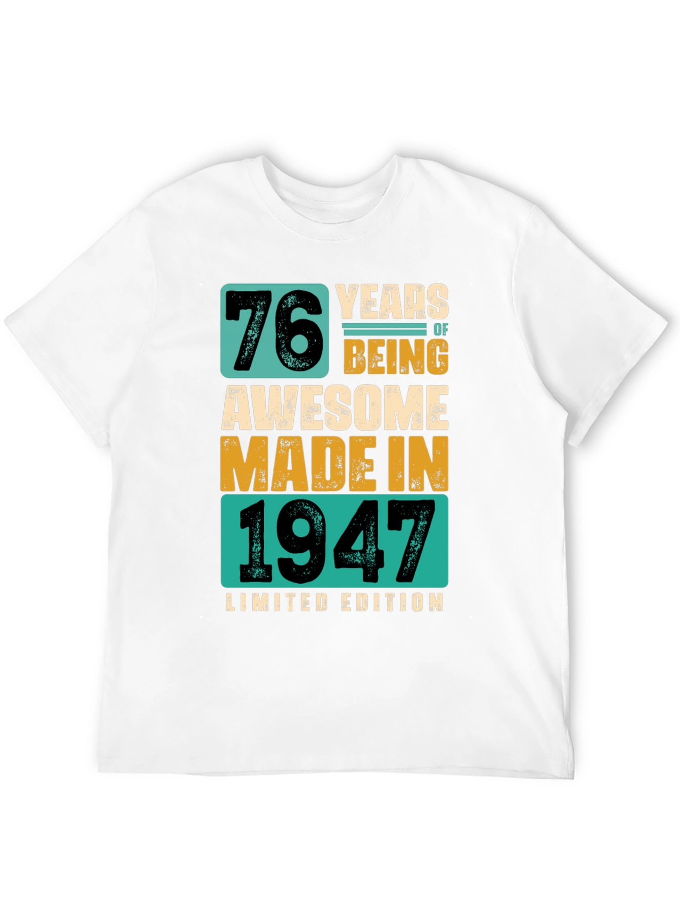 Black 76 Years Awesome T-Shirt Made in 1947 Limited Edition view 12