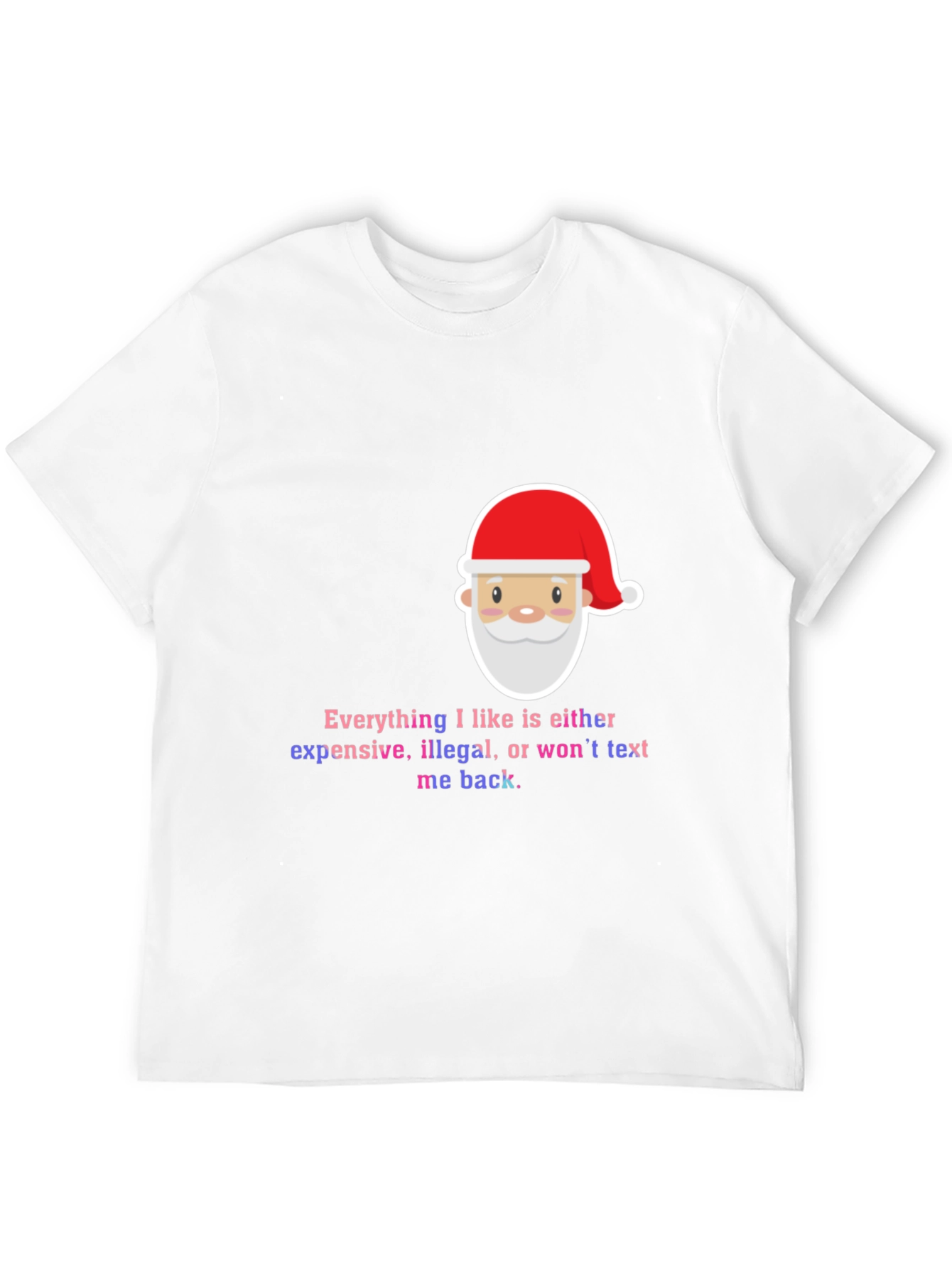 Black Funny Santa Everything I Like Men's Black T-Shirt view 12