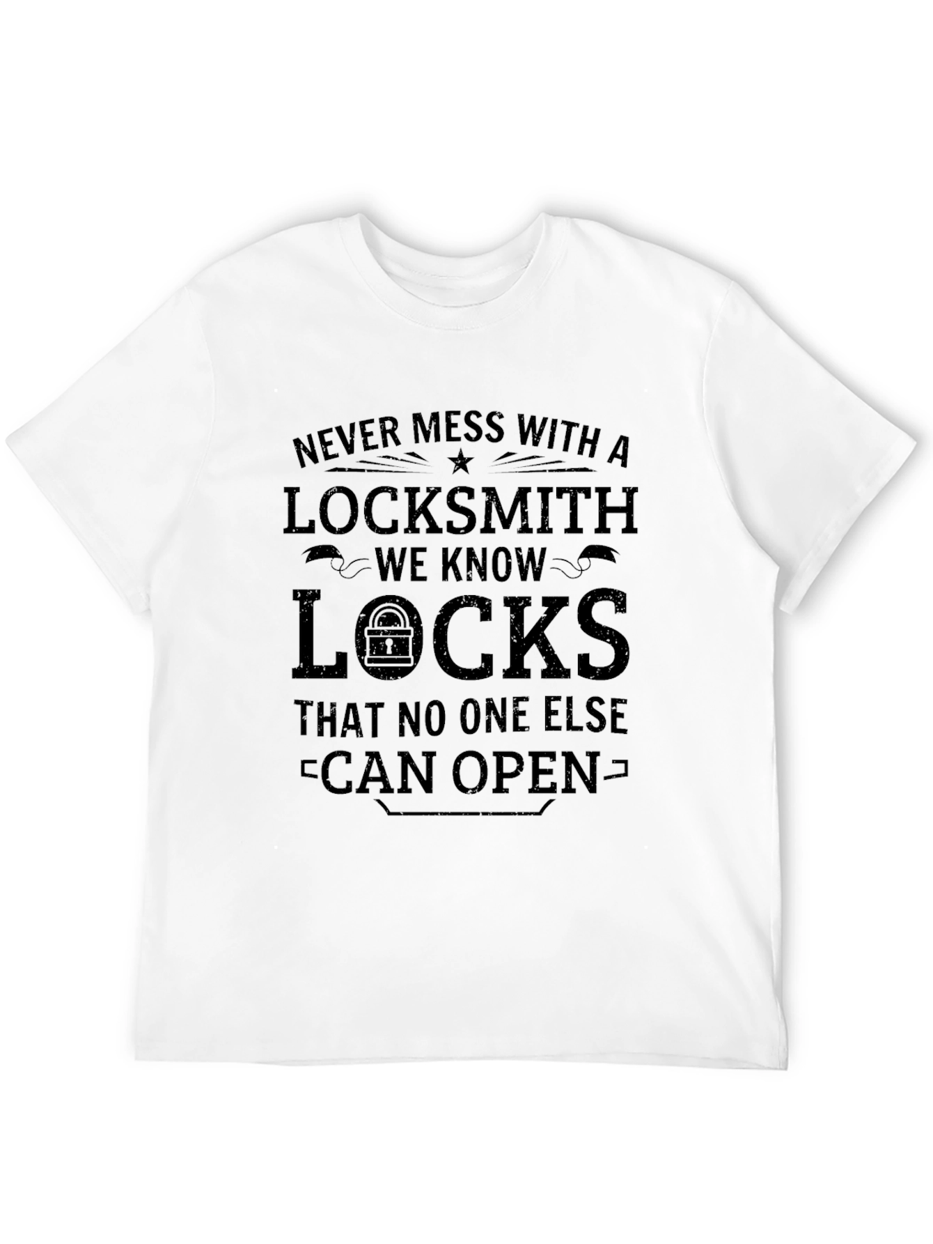 Black Locksmith Graphic Tee - Never Mess With A Locksmith view 12