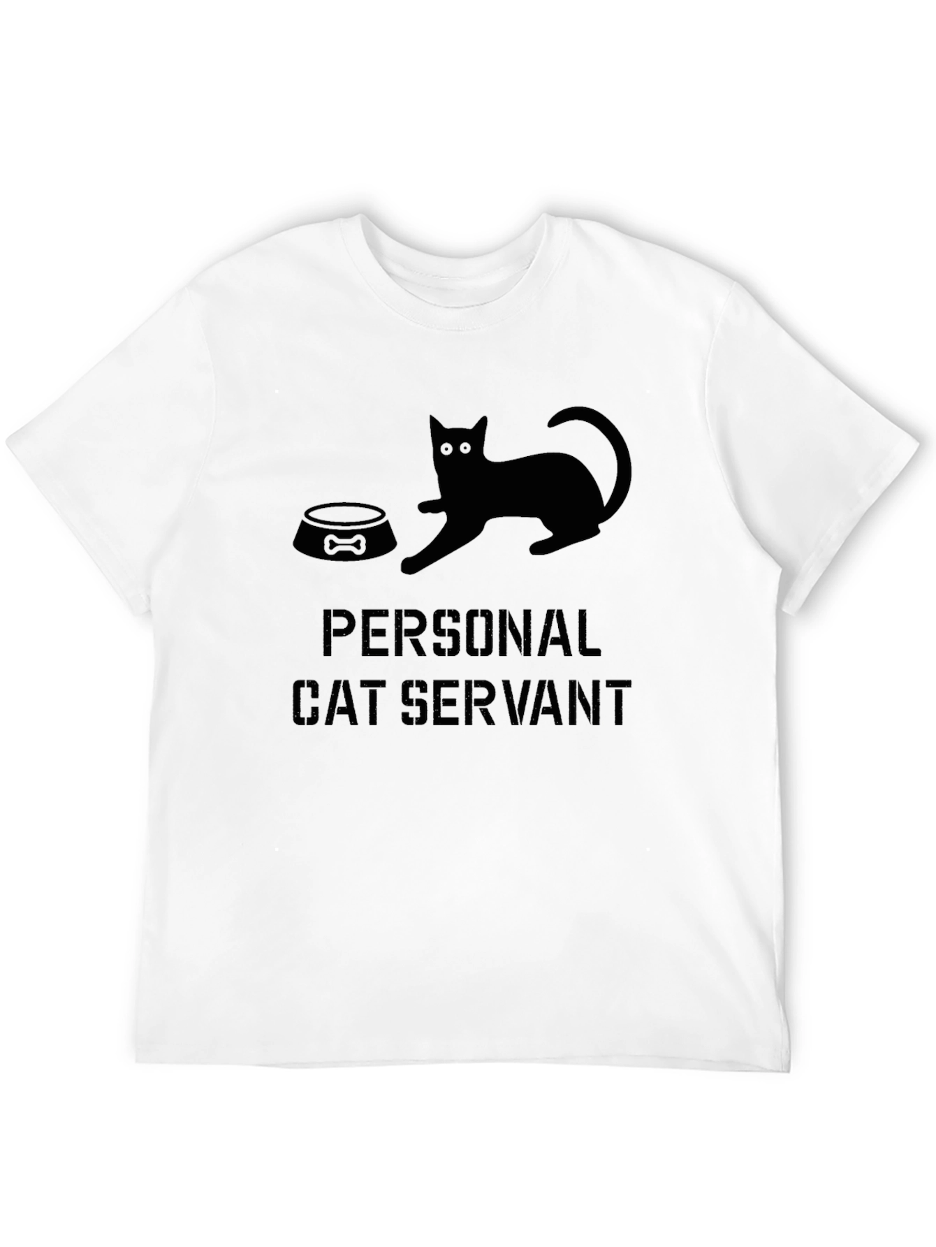 Black Personal Cat Servant Graphic T-Shirt view 12