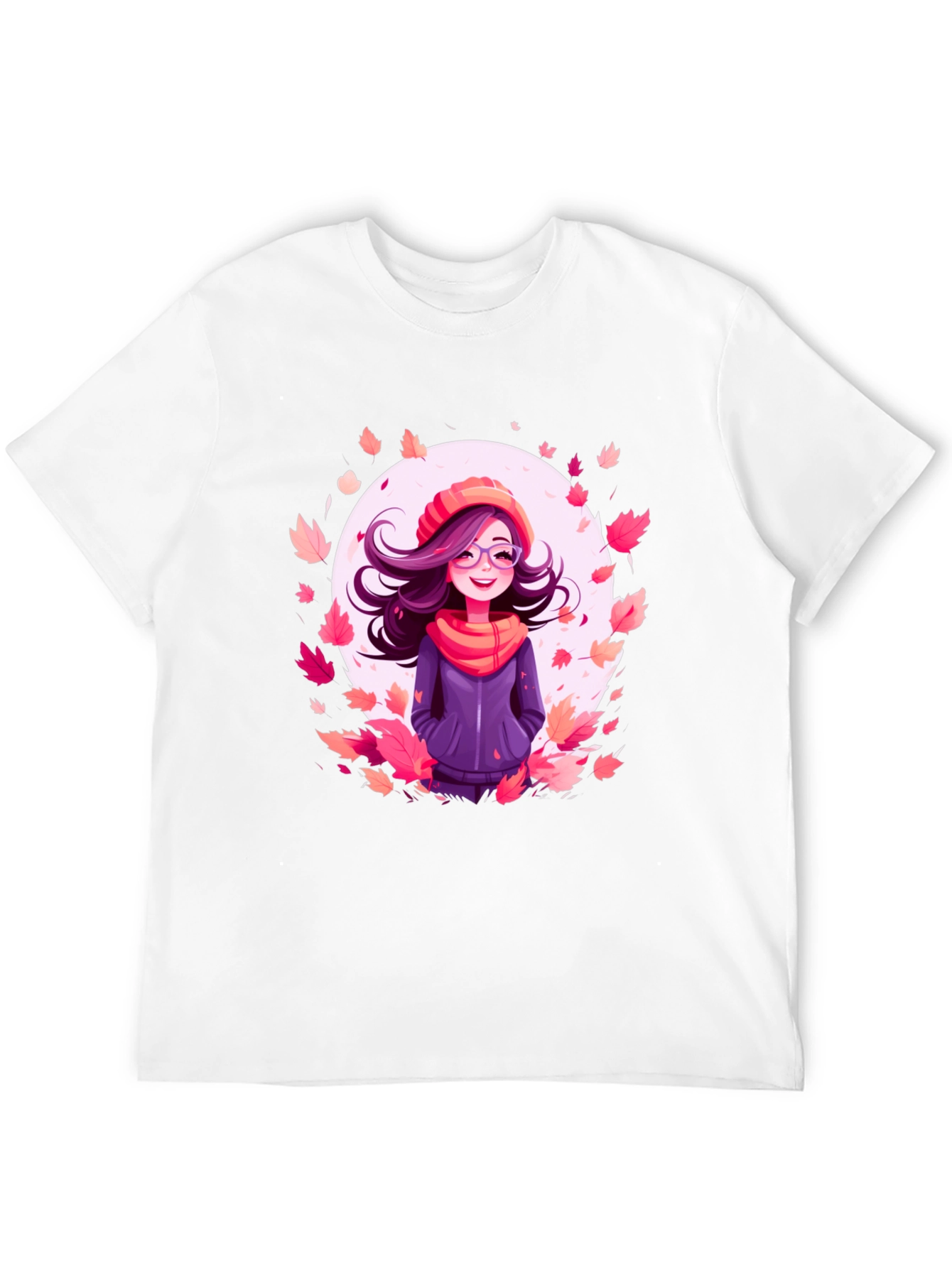 Autumn Girl Graphic Tee - Black T-Shirt - 12