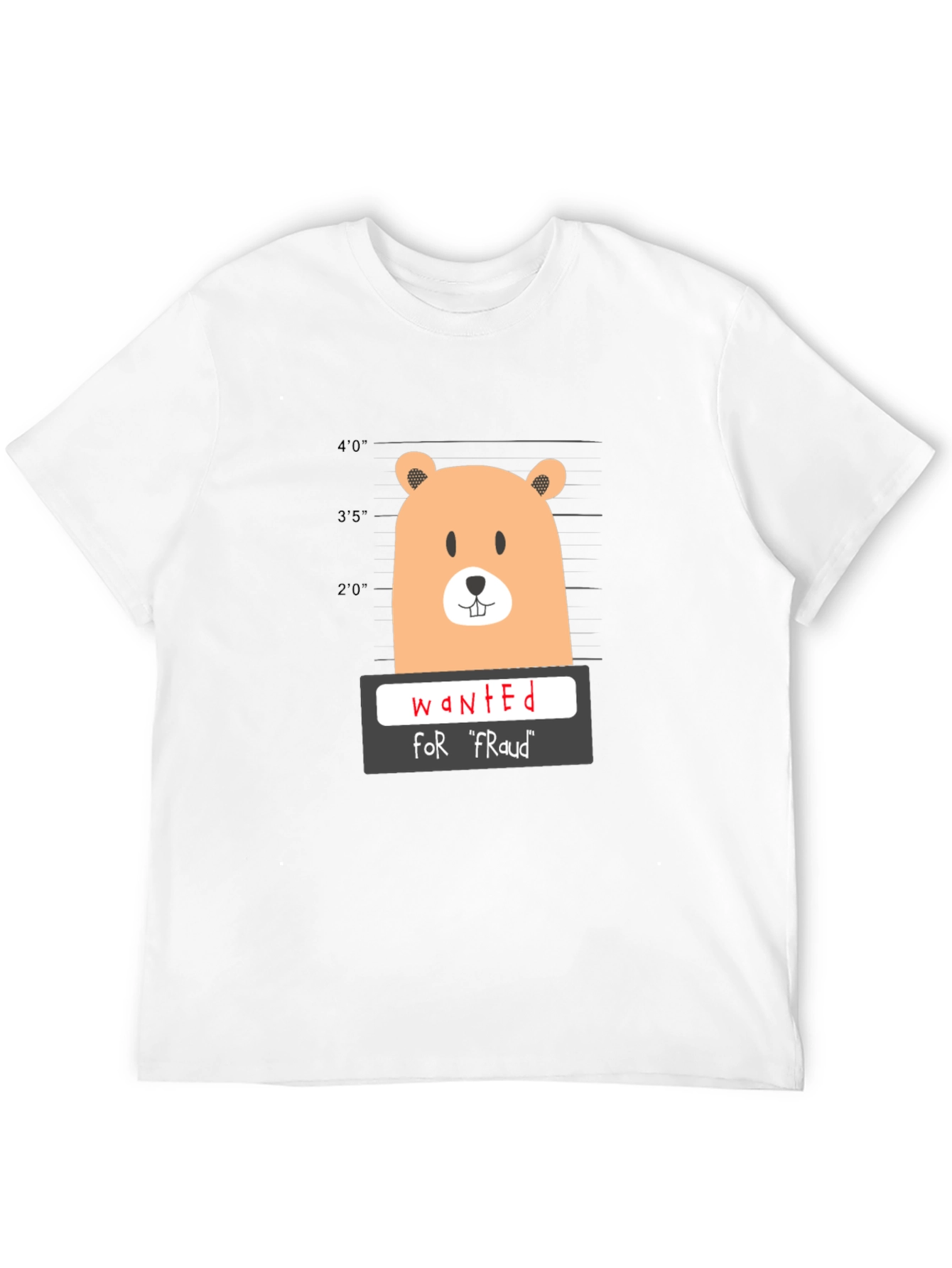 Black Funny Wanted Bear Graphic T-Shirt view 12