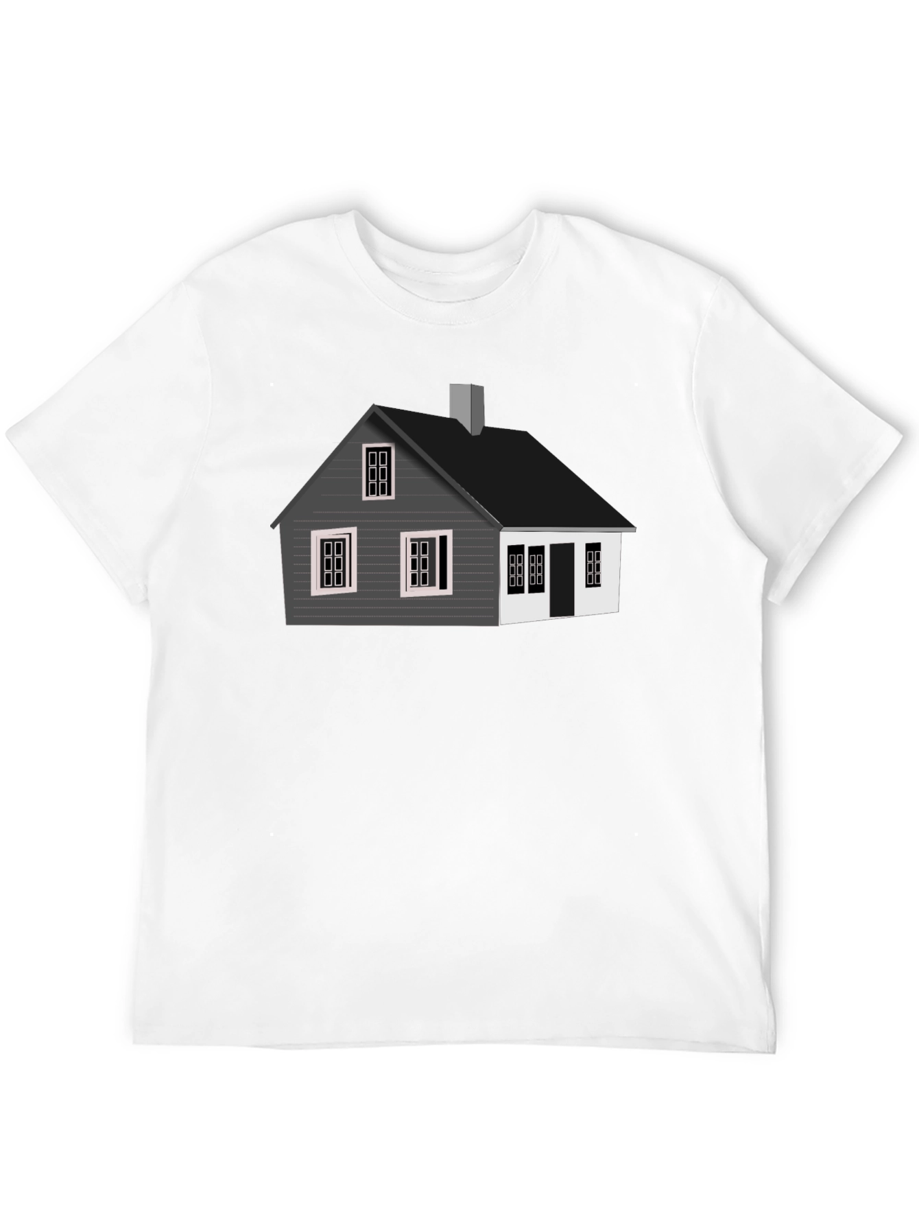 Black House Graphic Tee - Black Cotton T-Shirt view 12