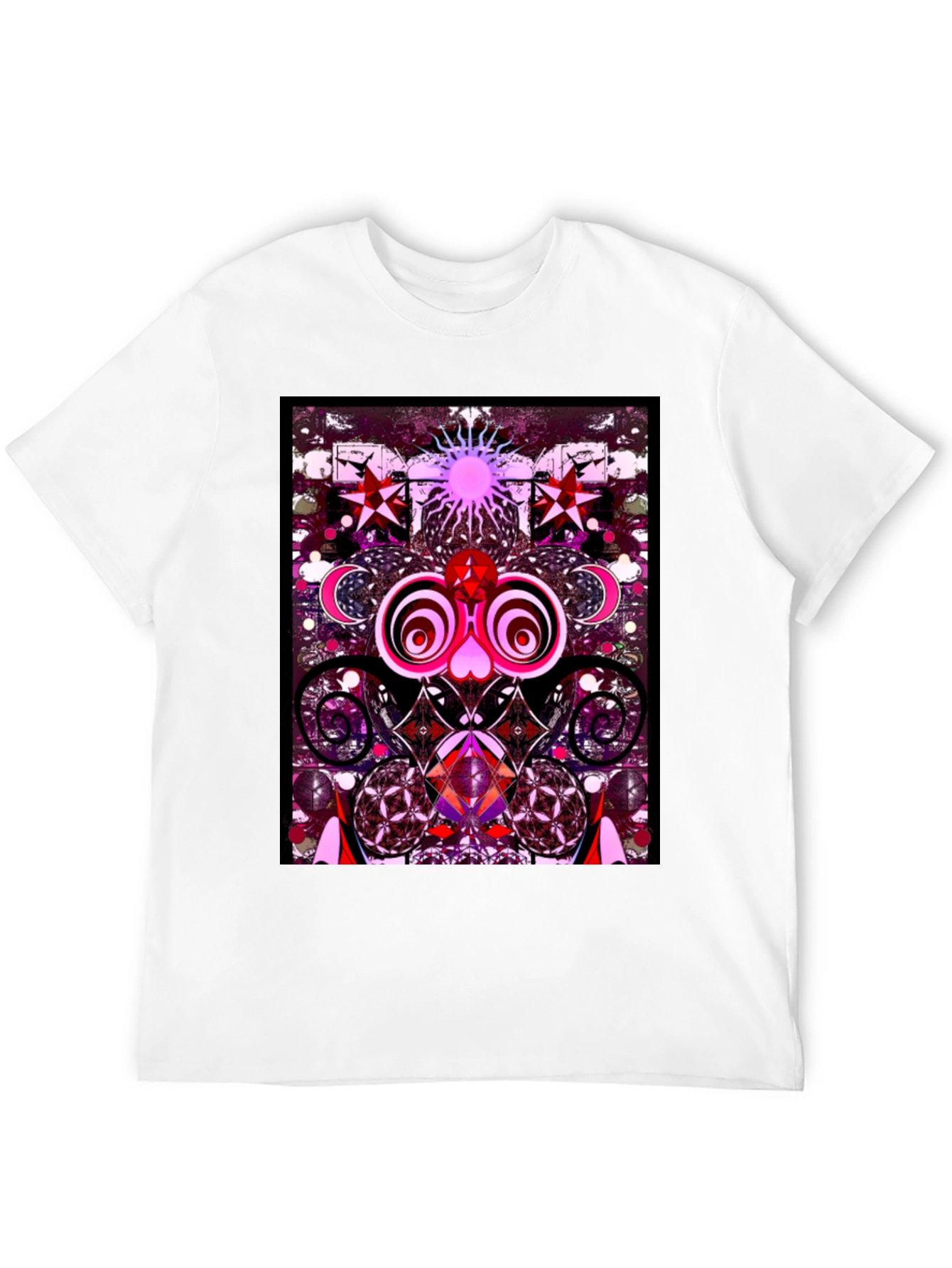 Black Psychedelic Art Graphic Tee view 12