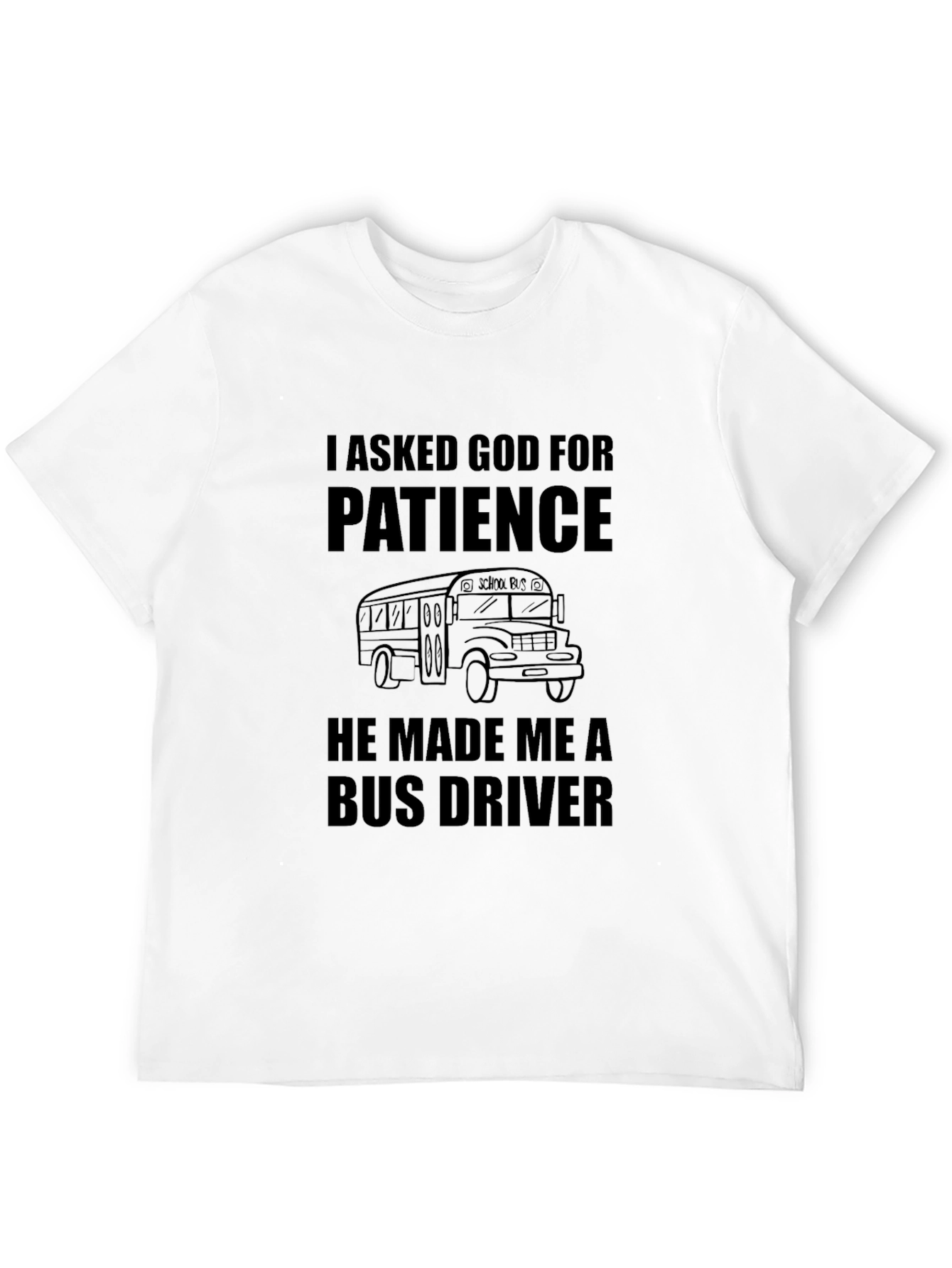 Black Bus Driver Patience Graphic Tee - Black view 12