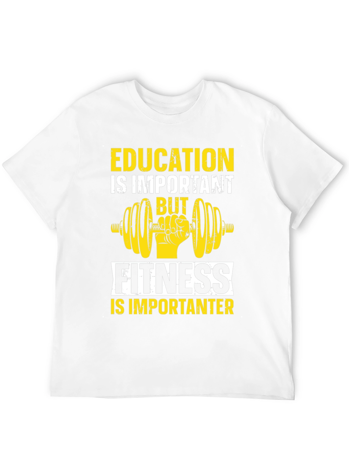 Black Education vs Fitness Graphic T-Shirt view 12