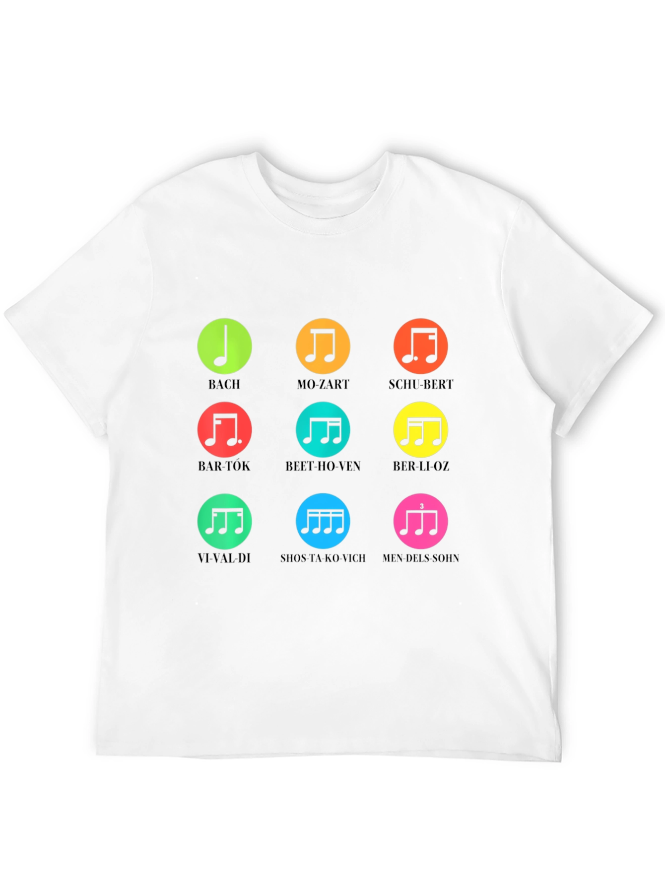 Black Classical Composers Music Notes T-Shirt view 12