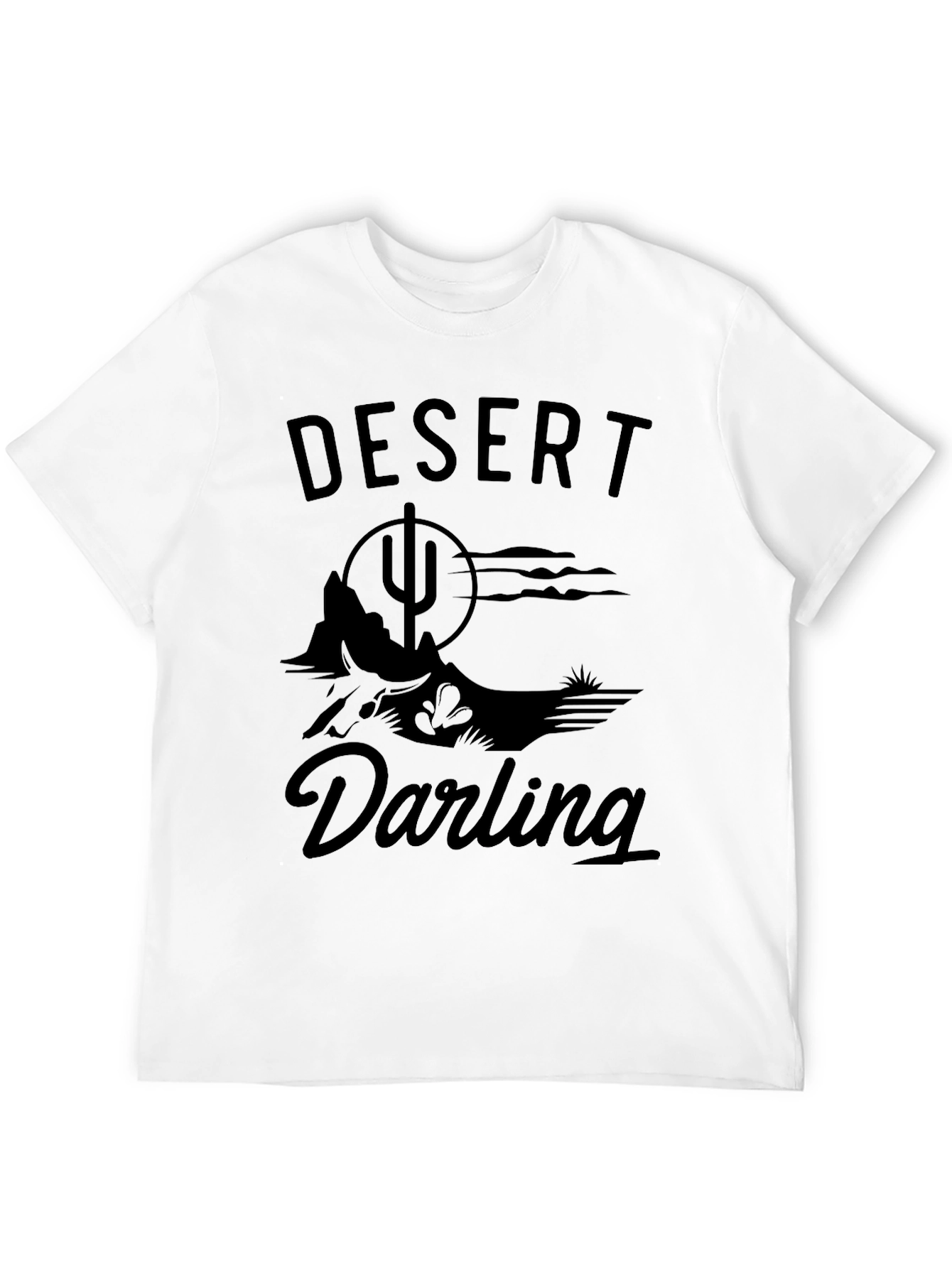 Black Desert Darling Graphic T-Shirt - Black Cotton Tee view 12
