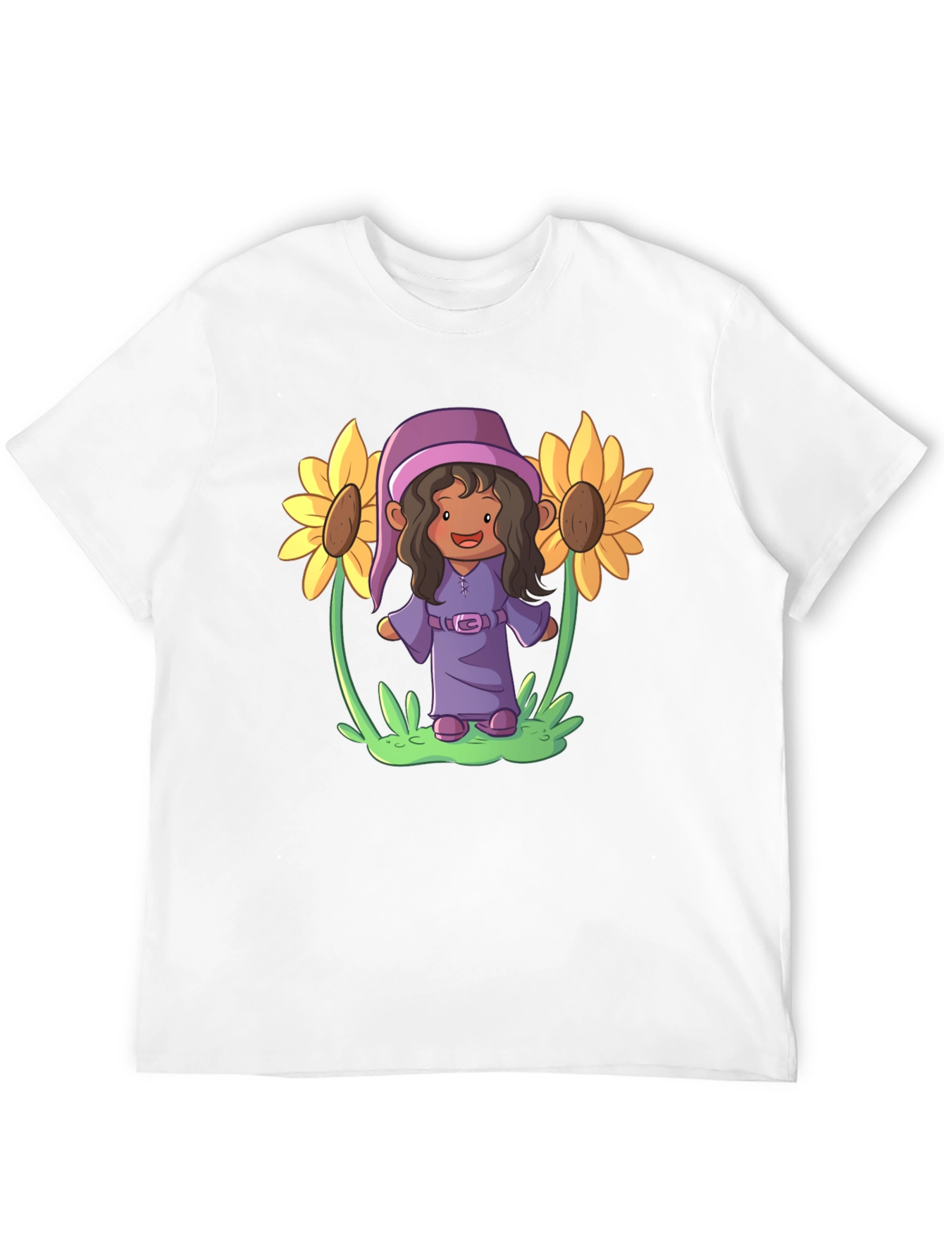 Black Sunflower Gnome Graphic Tee - Black Cotton Blend view 12