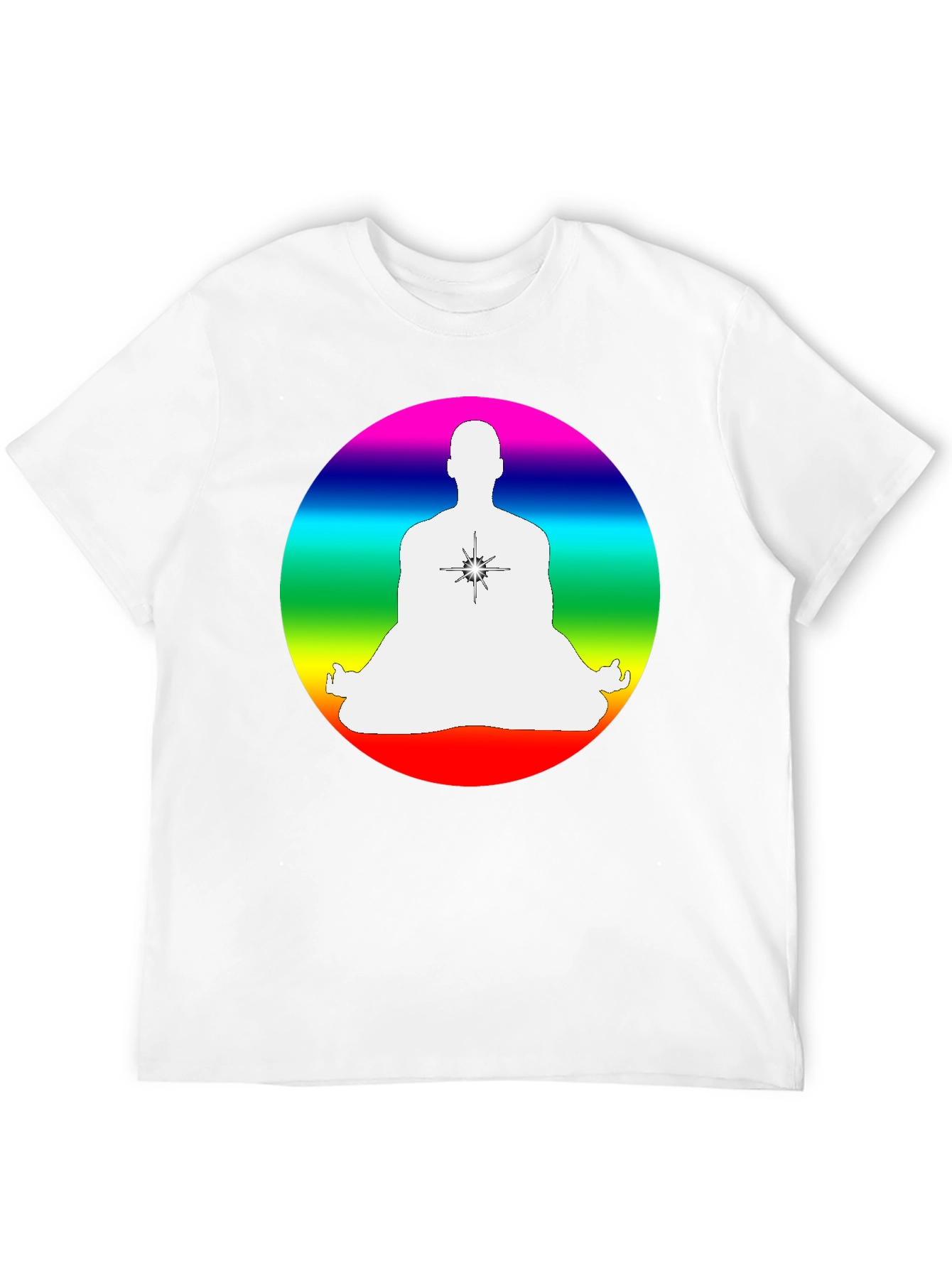 Black Rainbow Chakra Meditation T-Shirt - Black view 12